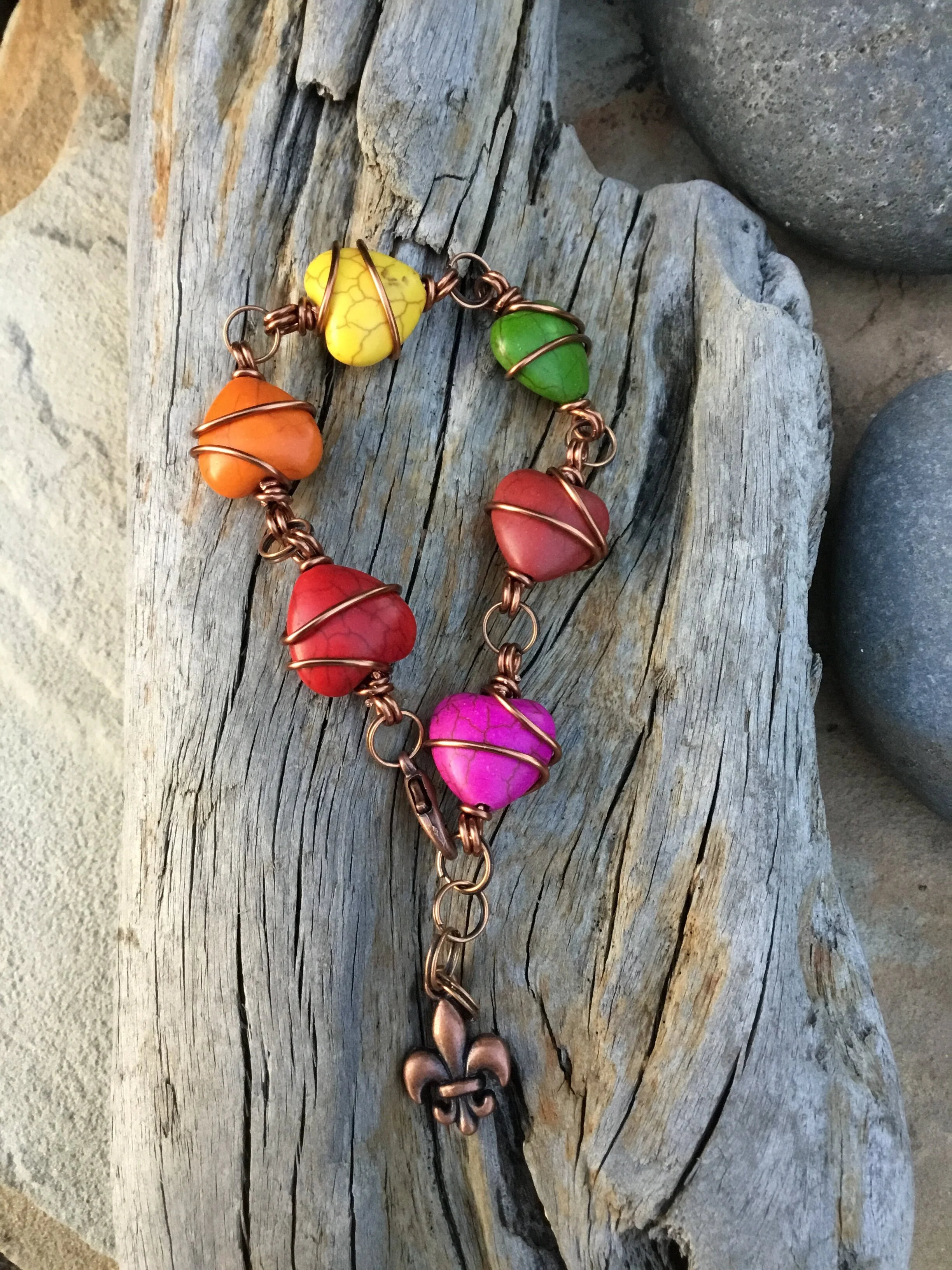 Out of the Blue Signature Bracelet (Multicolor, Fleur De Lis Charm)