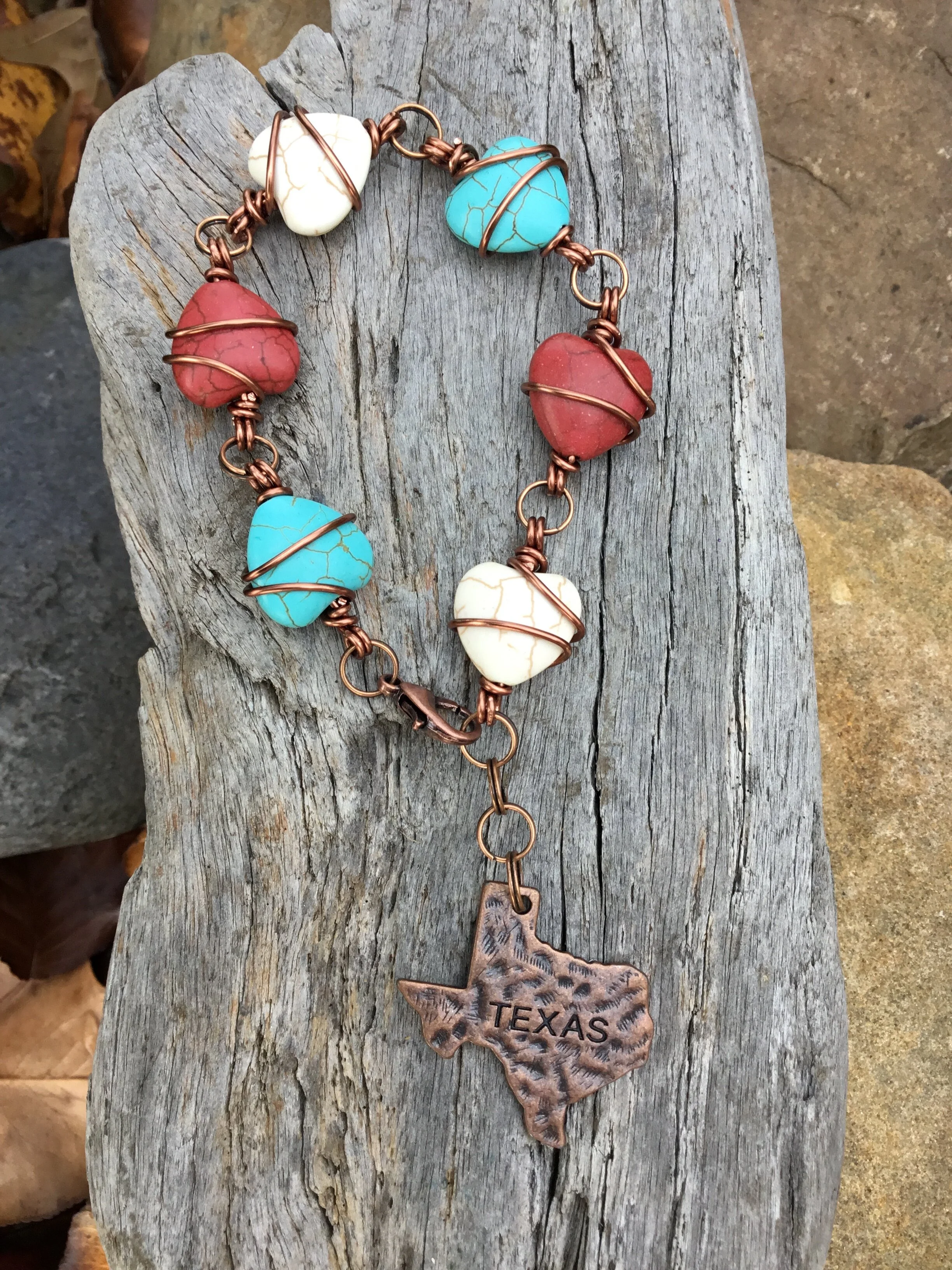 Out of the Blue Signature Bracelet (Red,White,Blue with Texas Charm)