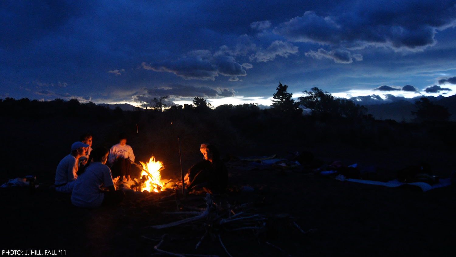 Students Enjoying a Kaikoura Beach Fire.