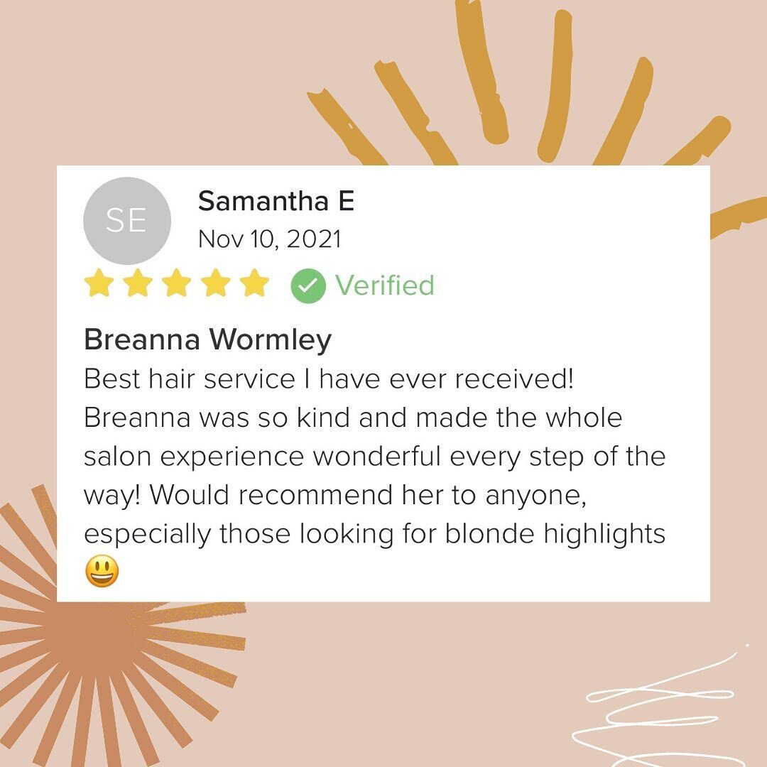 Kind words about clients visit with our New Talent stylist @breannawormley ☺️ 

✨ Book online 24/7 at blondefaithsalon.com ✨