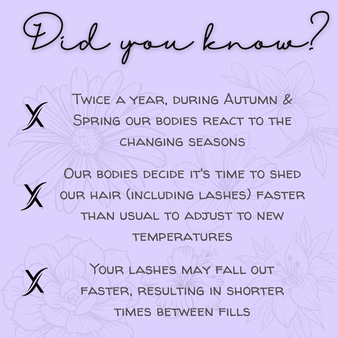 ℍ𝕖𝕝𝕝𝕠 𝕊𝕡𝕣𝕚𝕟𝕘🌸

Who doesn&rsquo;t love perfect temperatures, fresh flowers, and extra sunshine?! Someone tell pollen to read the room, she&rsquo;s not welcomed here😅

Believe it or not, during the Spring you naturally lose more lashes per 