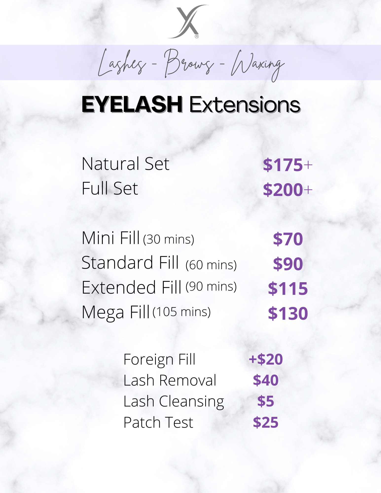 Service Menu Pricing — Extend®️ Lash & Co