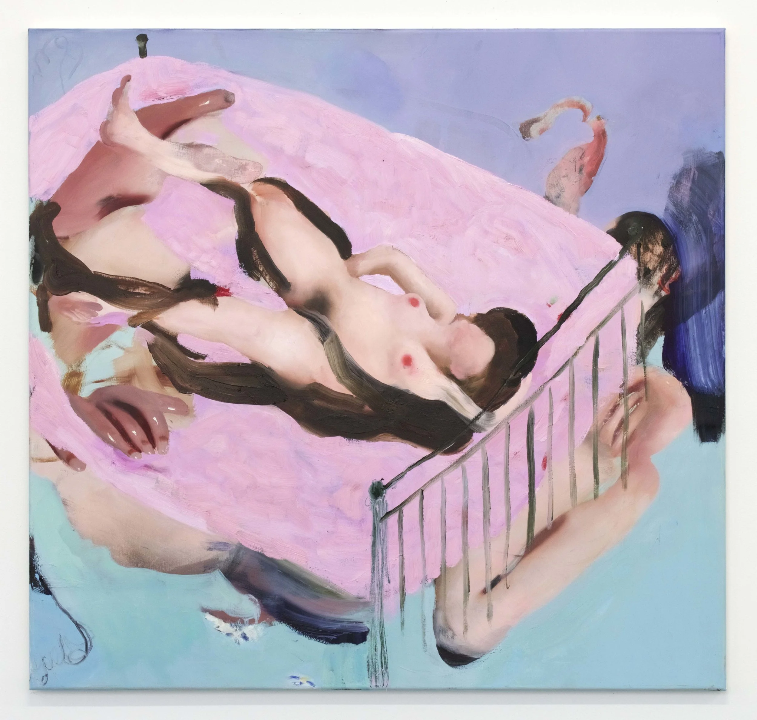 Loining 38” x 39” oil, soft pastel and acrylic on linen, 2018