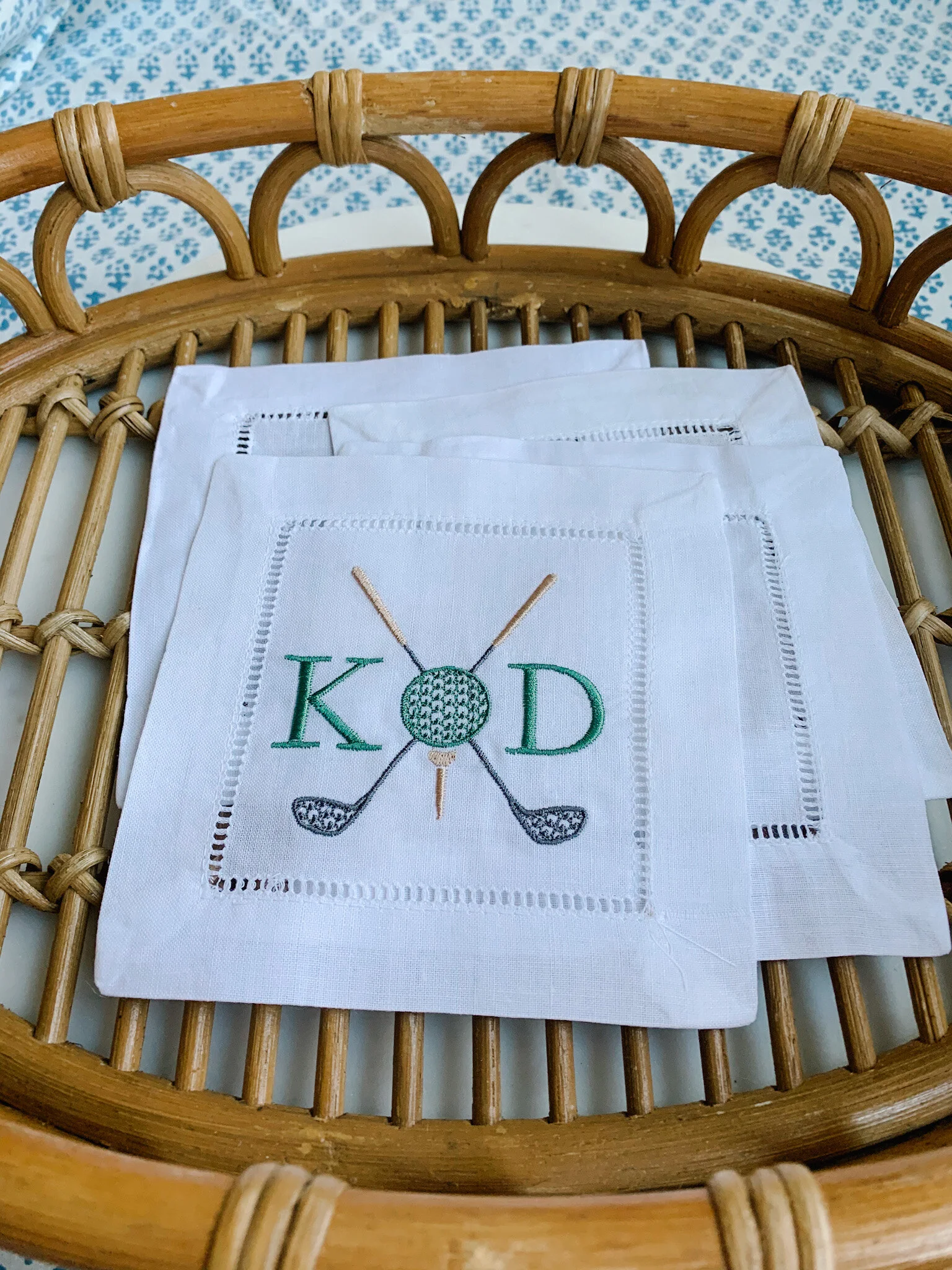 Golf Club Monogram Cocktail Napkin Set — Leigh Dunaway