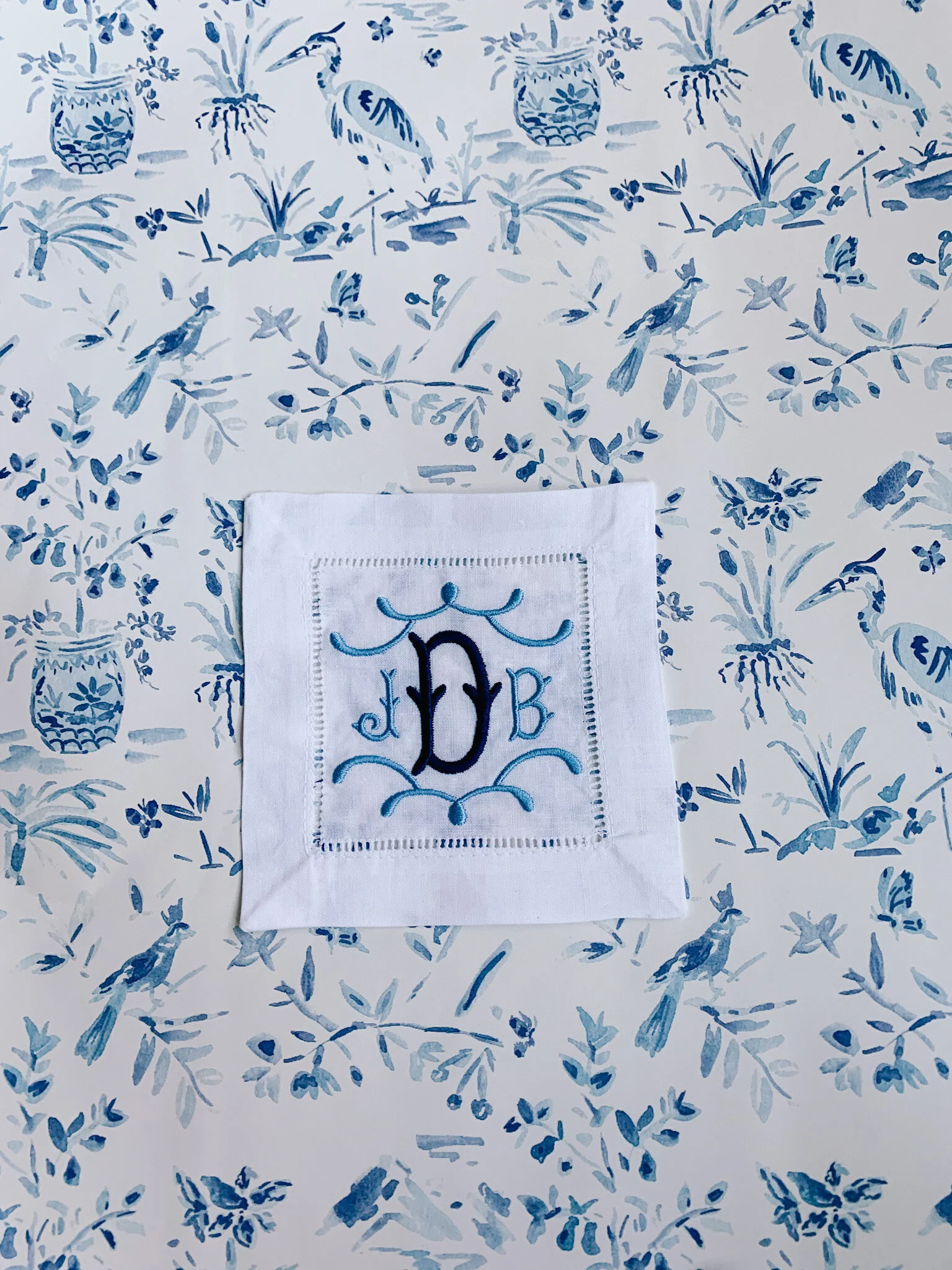 Pagoda Monogram Cocktail Napkin Set — Leigh Dunaway