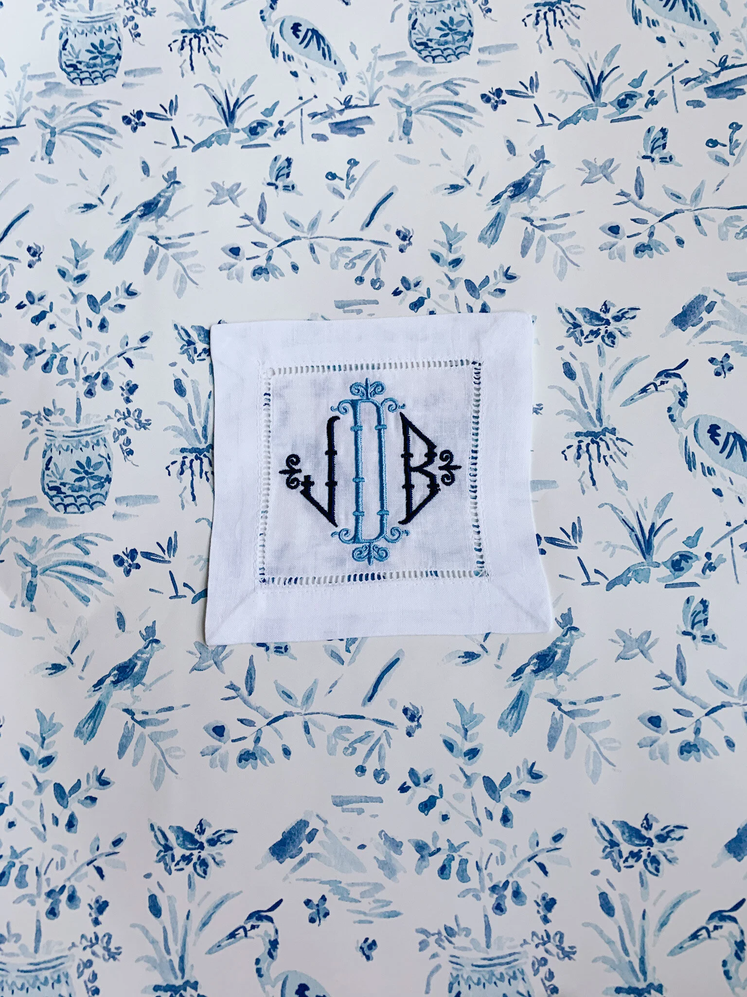 Bamboo Monogram Cocktail Napkin Set — Leigh Dunaway