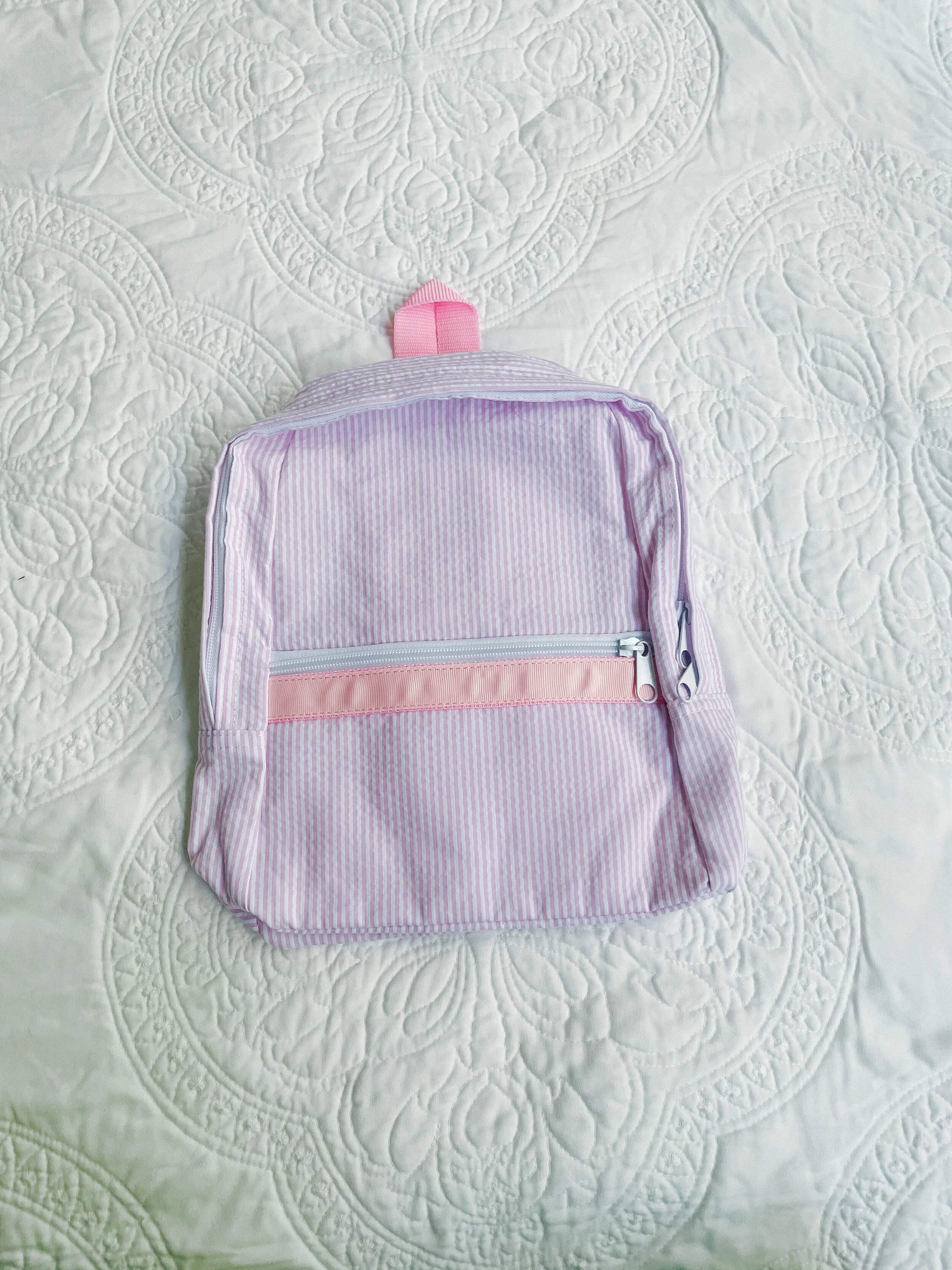 small seersucker backpack