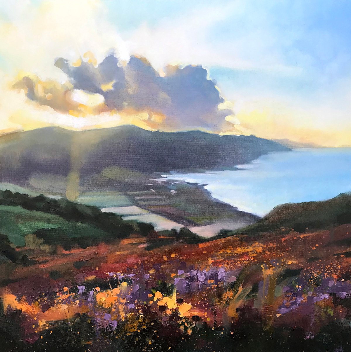 Rachel Painter -Paintings Of Exmoor National Park - Sunset Painting - Porlock Bay - Freedoms Calling - Rachel Painter Artist.jpg