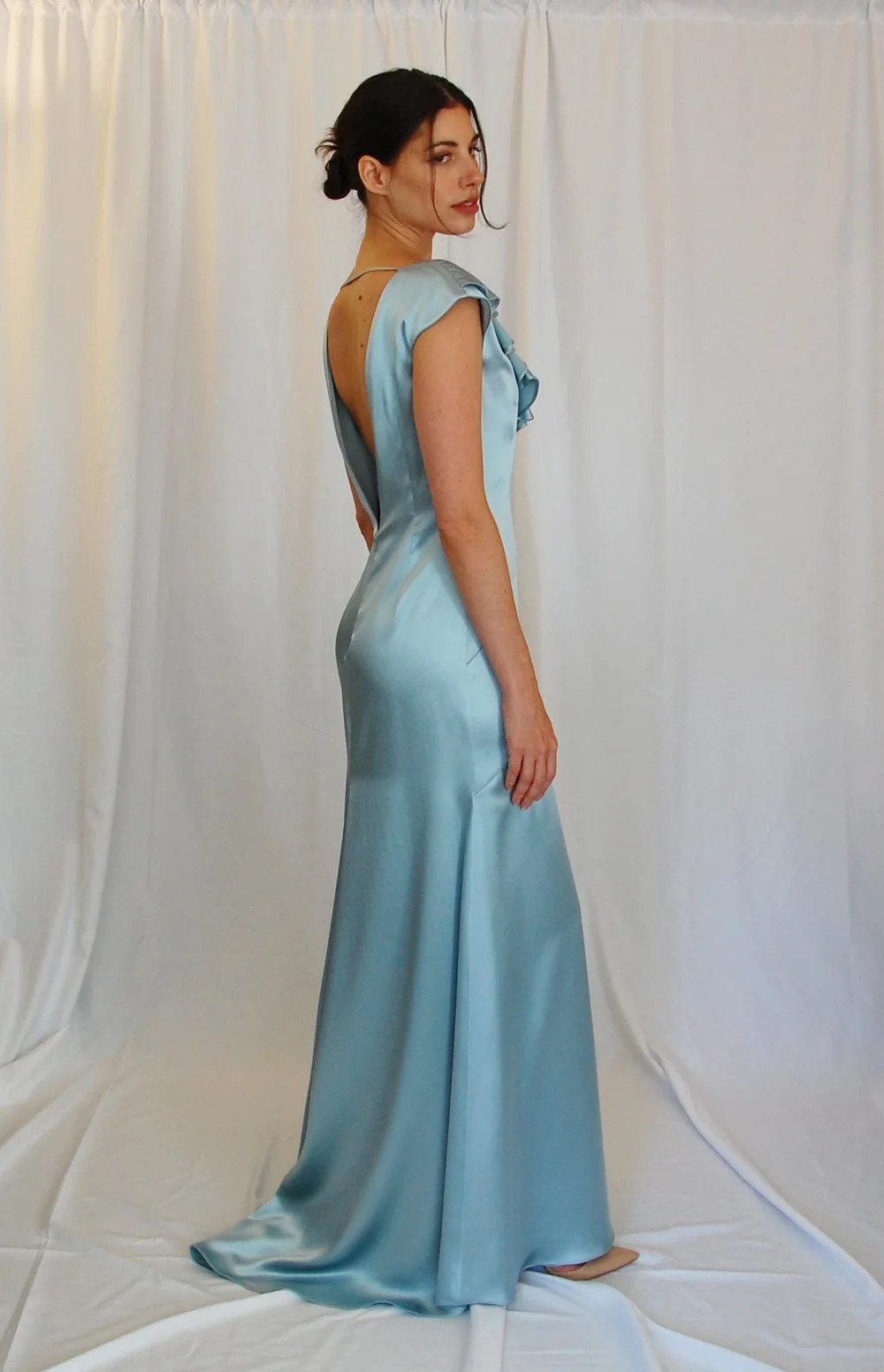 green emerald velvet dress Roaring 20s formal evening dress in light brown with lace detail main image 1