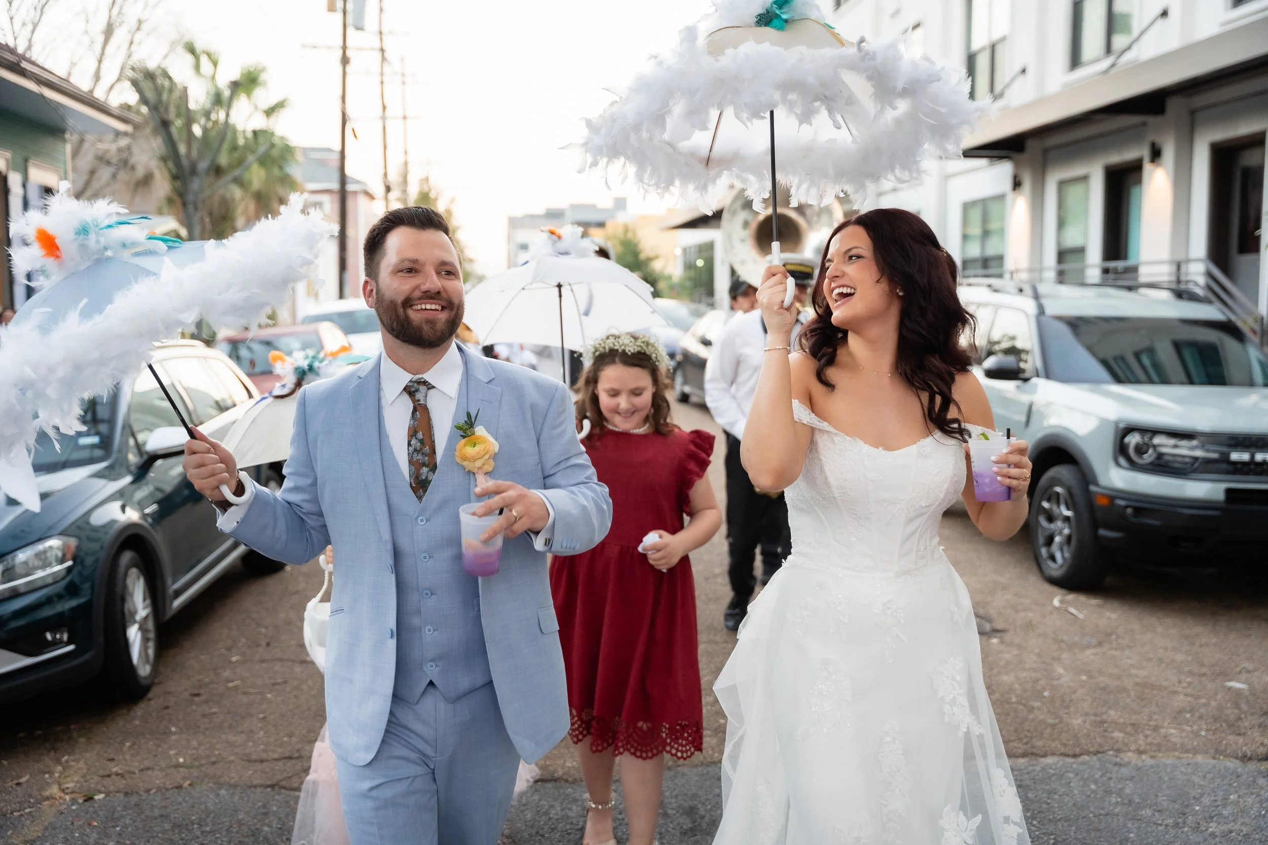 New Orleans wedding photographer capturing a couple during their ceremony