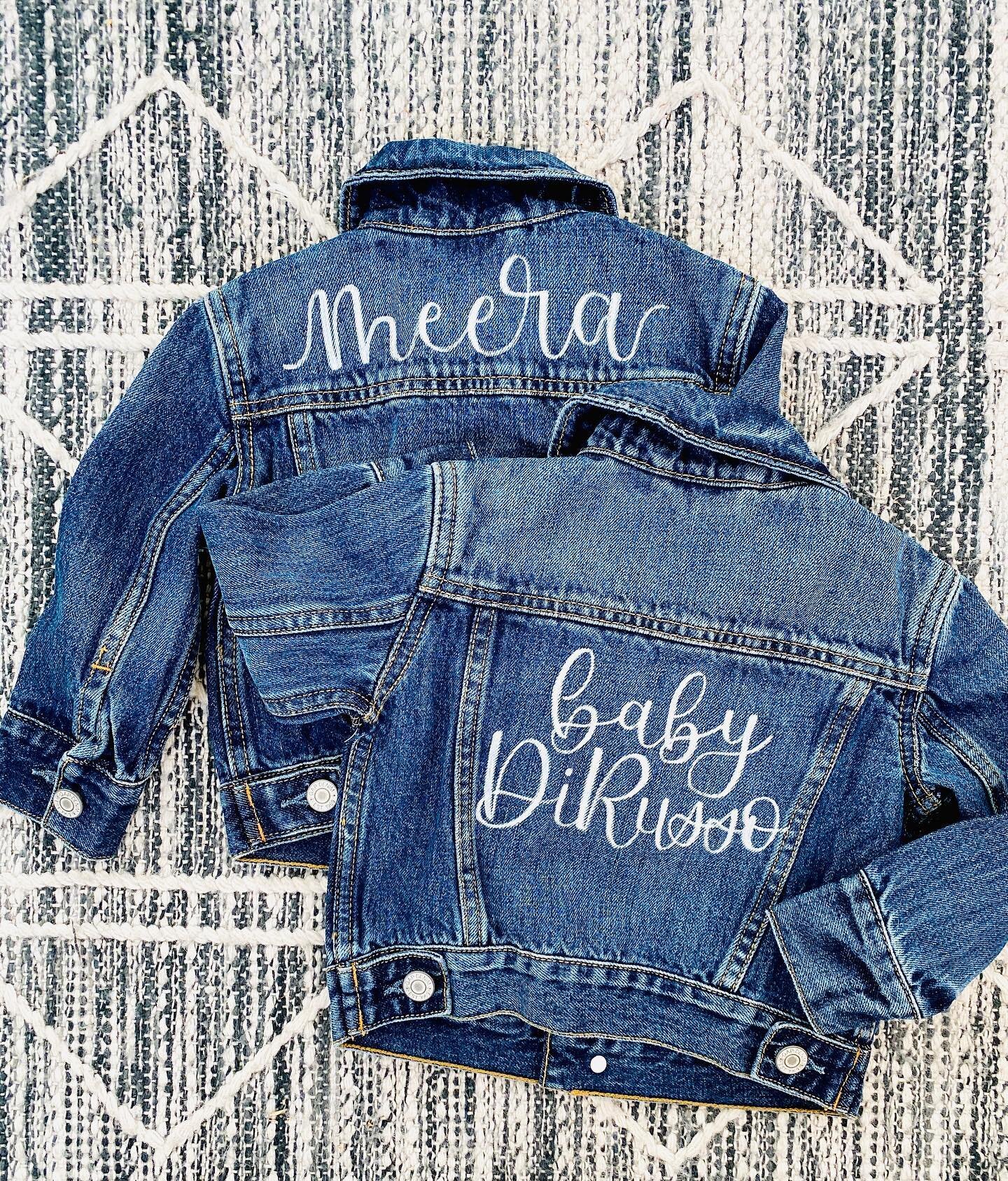 baby jean jackets though 🥰 congrats to my girl @paintedbystephanie on baby dirusso, one lucky babe 🤍 check her page for the best hair pics!