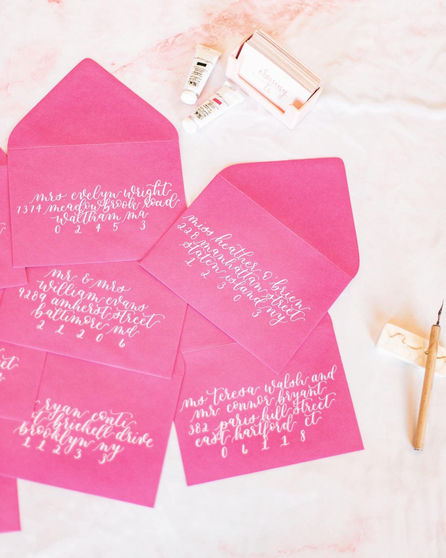 bought hot pink envelopes just to write fake addresses on them 🤷🏼&zwj;♀️😂