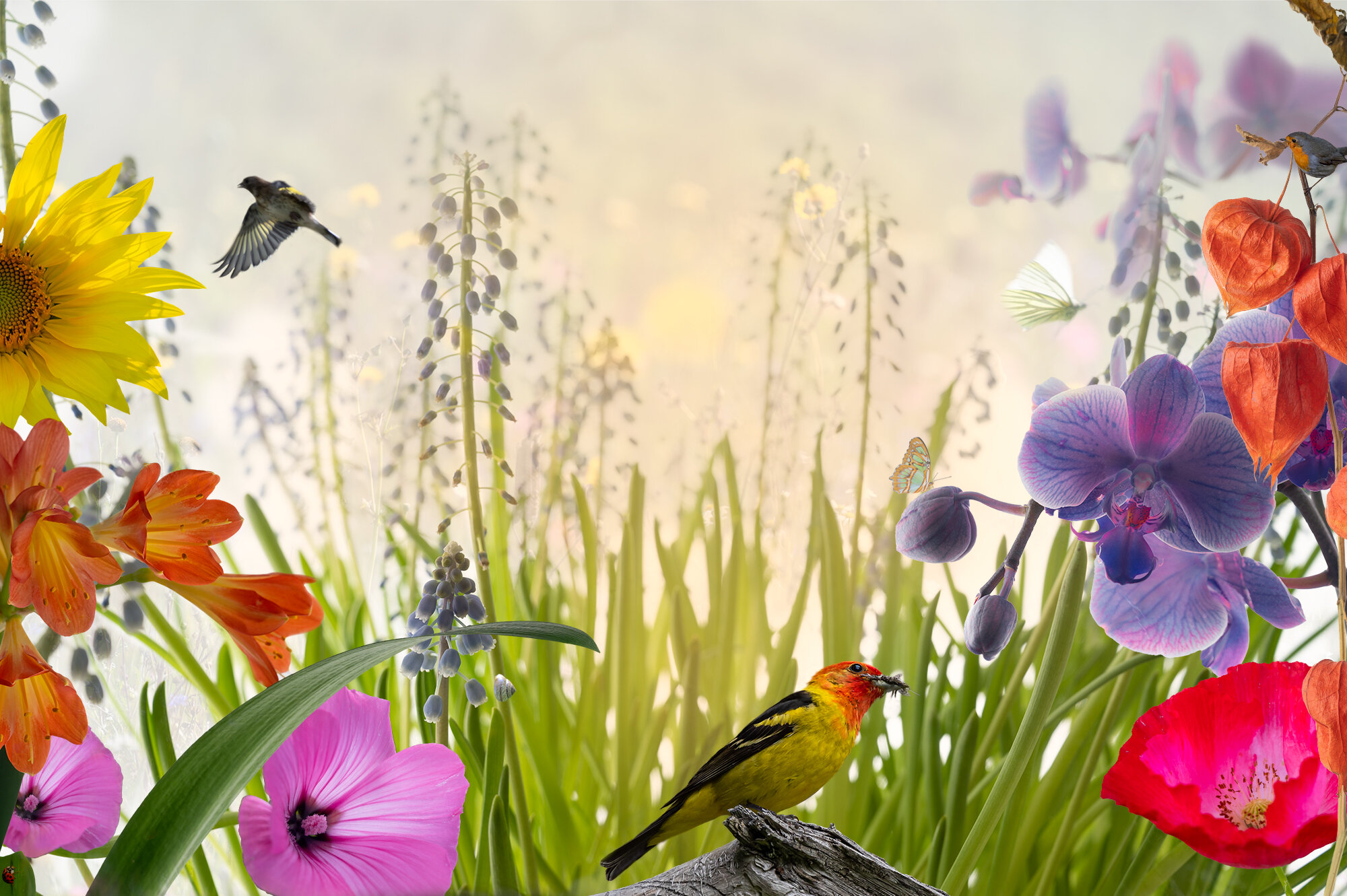 Birds, flowers &amp; butterflies