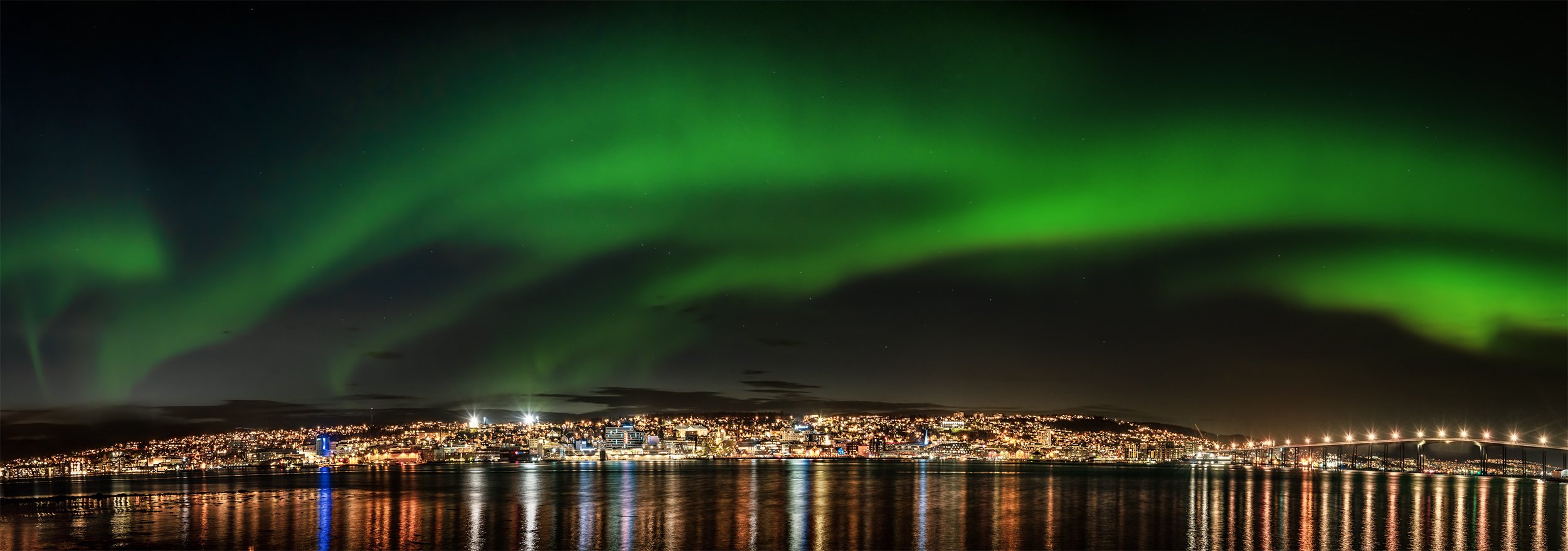 Northern light panorama Norway