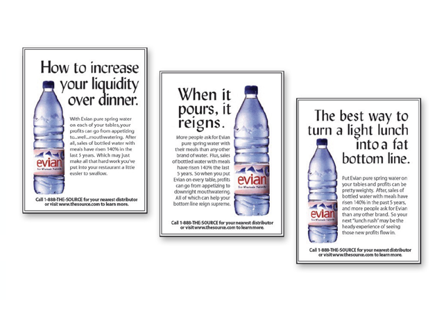 PACKAGED WATER TRADE PRINT CAMPAIGN