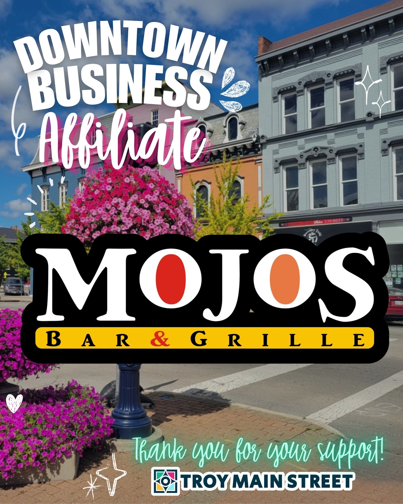 Downtown Troy is made special by the local businesses that bring energy, character, and community to our streets, and today we&rsquo;re excited to spotlight one of them: Mojos Bar &amp; Grille!

We&rsquo;re thankful to Mojos for supporting Troy Main 