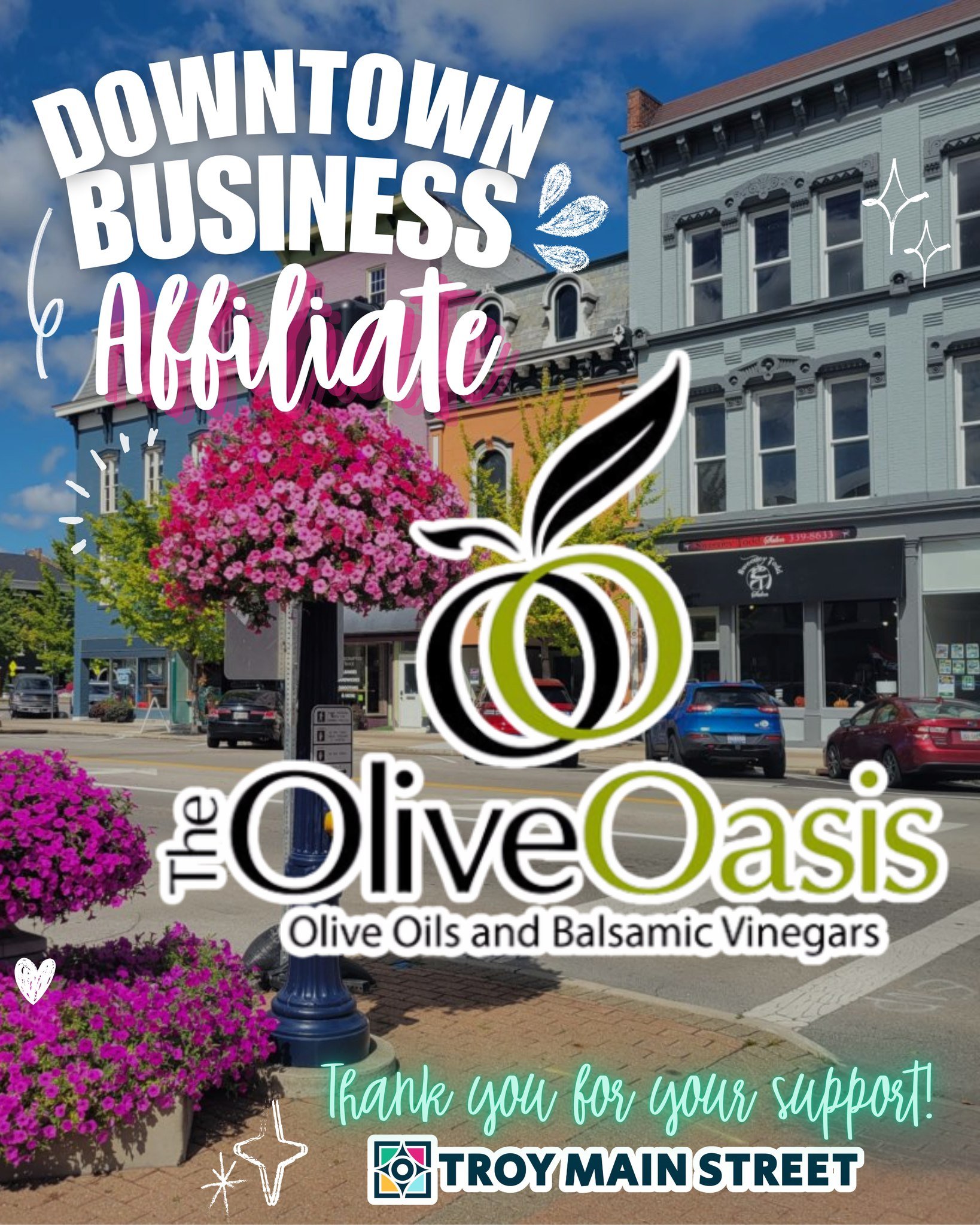 Today&rsquo;s spotlight is on The Olive Oasis! We&rsquo;re grateful to have them as a Downtown Business Affiliate of Troy Main Street. Support from local businesses like The Olive Oasis helps keep the heart of our community vibrant, connected, and fu
