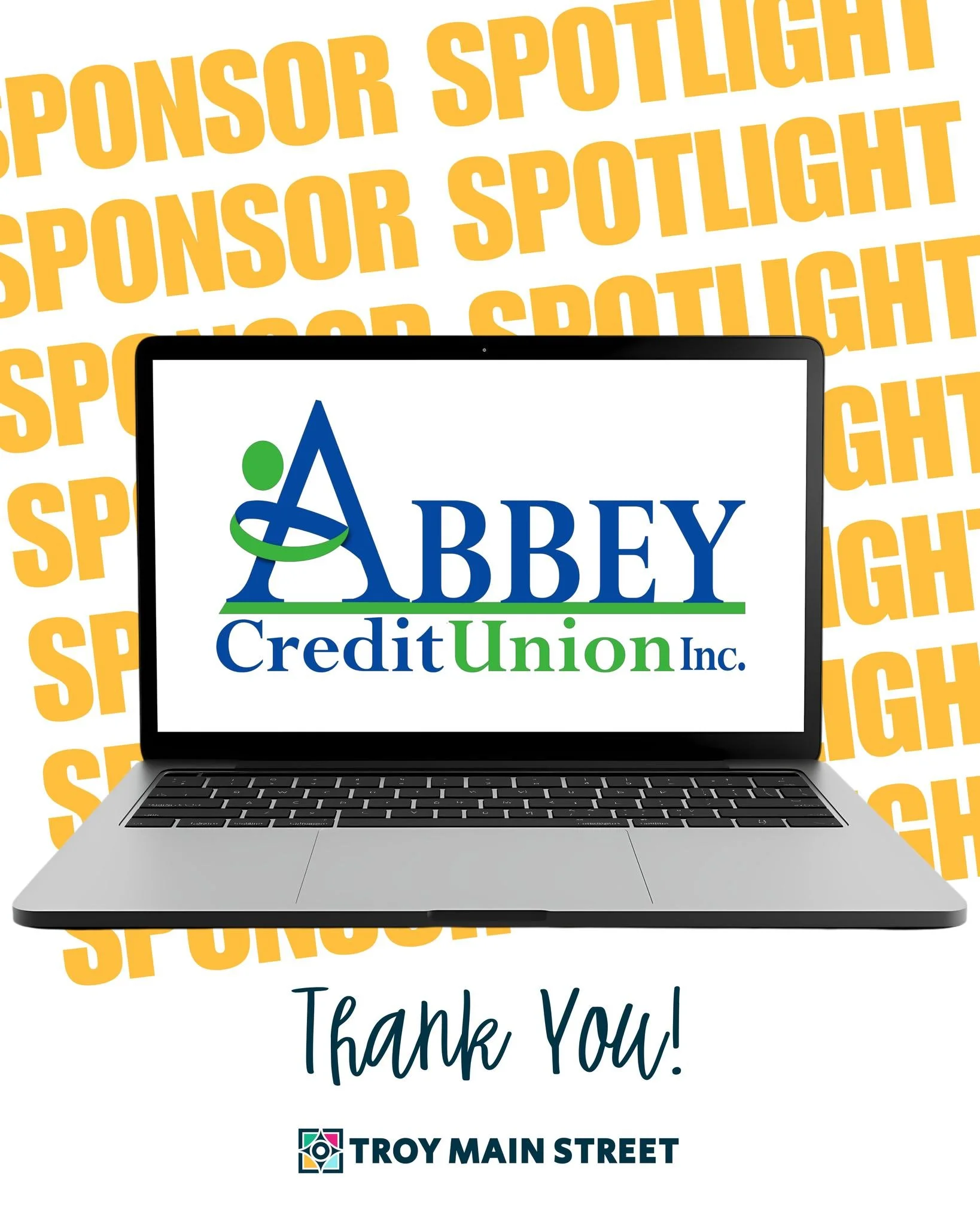 A thriving downtown starts with strong community partnerships, and we&rsquo;re grateful to have Abbey Credit Union in our corner!

Their support of Troy Main Street helps us continue building a vibrant Downtown Troy where local businesses can flouris