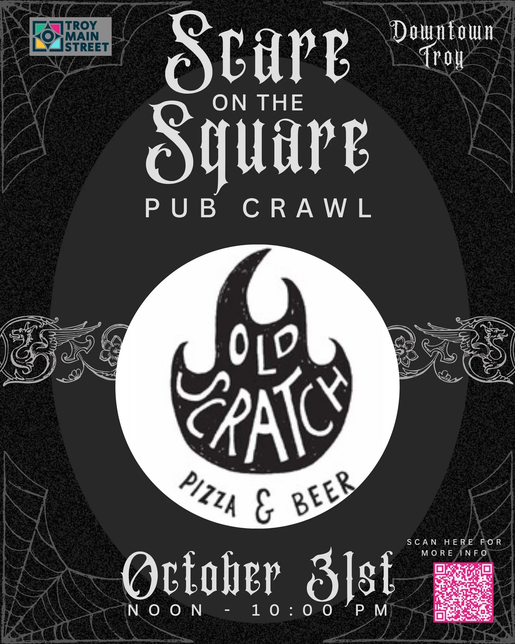 🎃 All treats. No tricks. And definitely pizza.

A huge THANK YOU to Old Scratch Pizza for being one of our stops for the Scare on the Square Pub Crawl! Stop in for a slice of the Halloween fun as you haunt downtown Troy on October 31 from noon&ndash