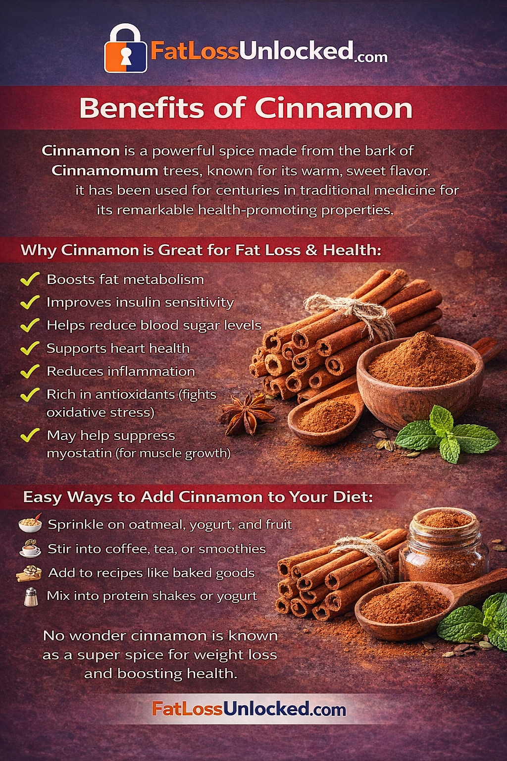 Benefits of Cinnamon for Fat Loss