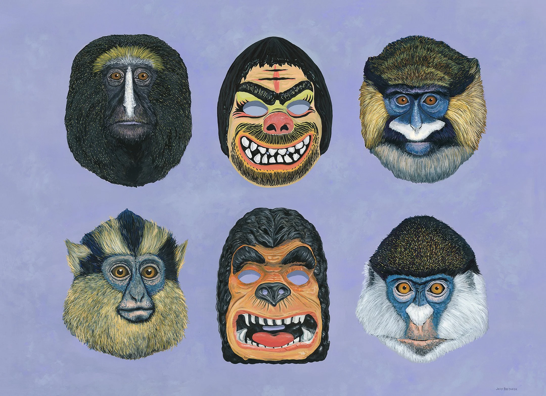 A Caveman and a Gorilla and These Monkeys – 30” x 22”