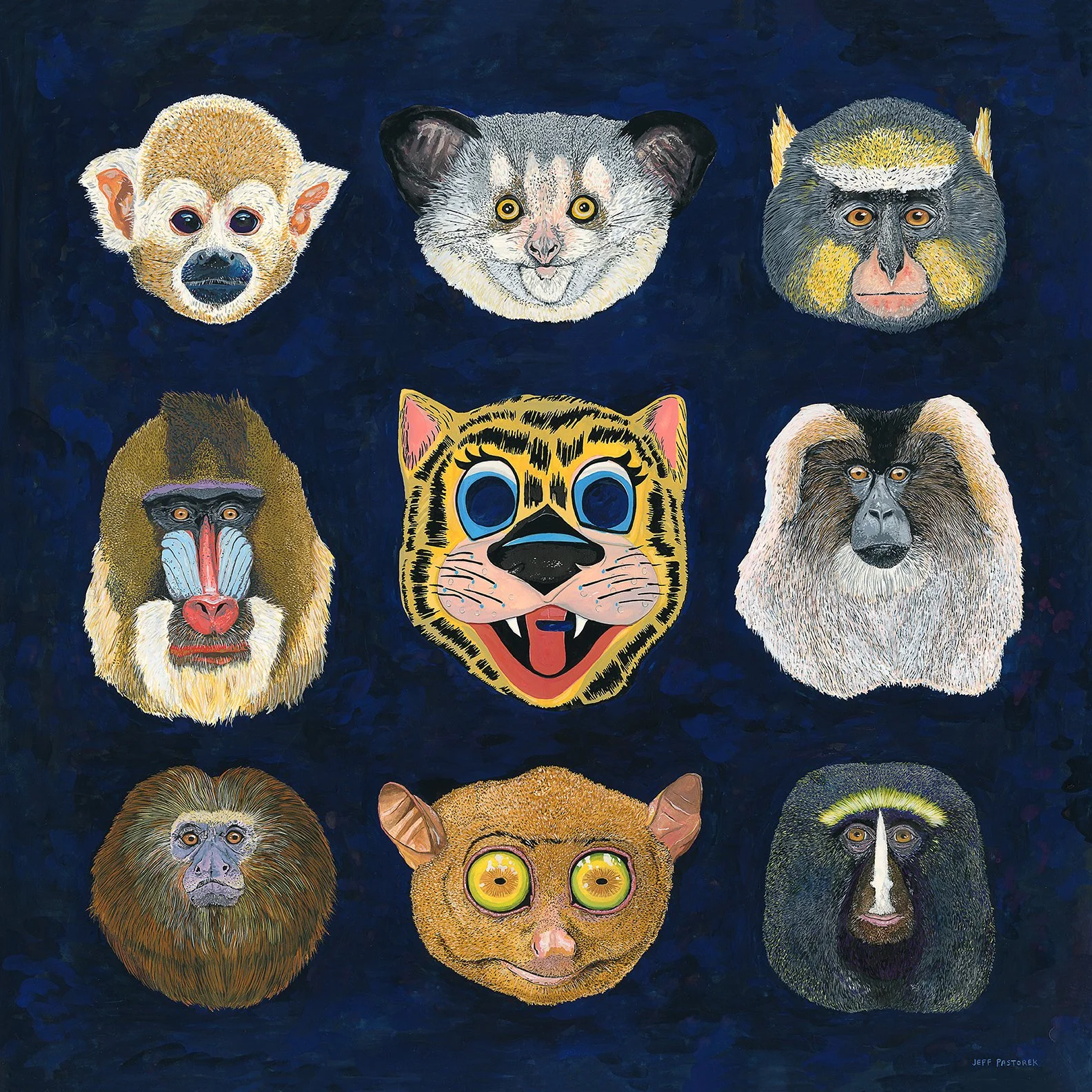 A Cat and These Monkeys – 22” x 22”