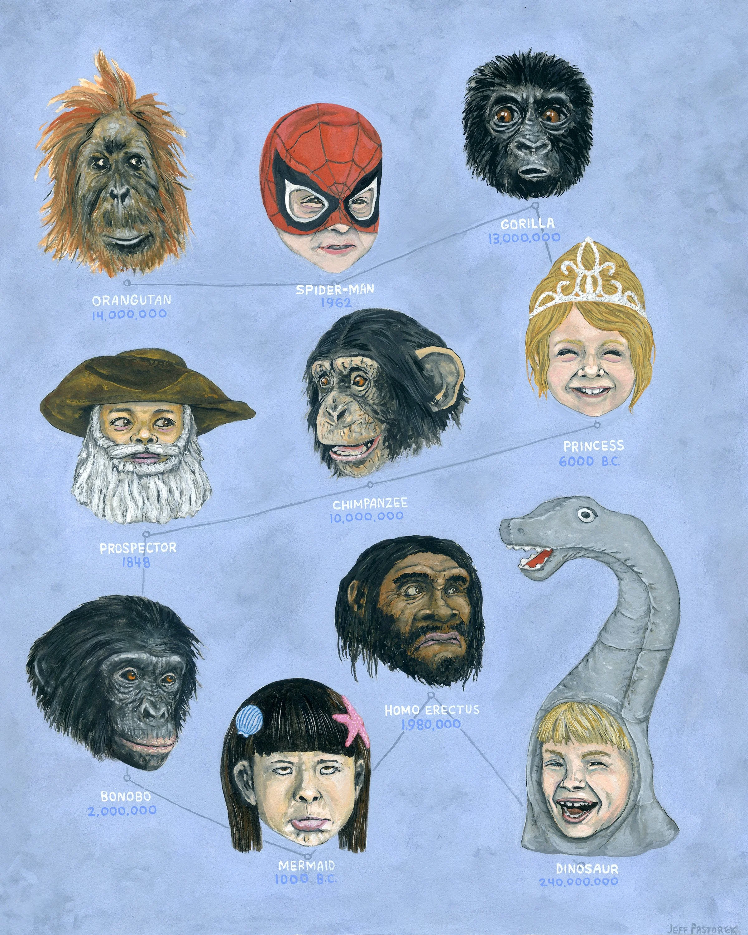 Mermaid Dinosaur - 12" x 14.5"