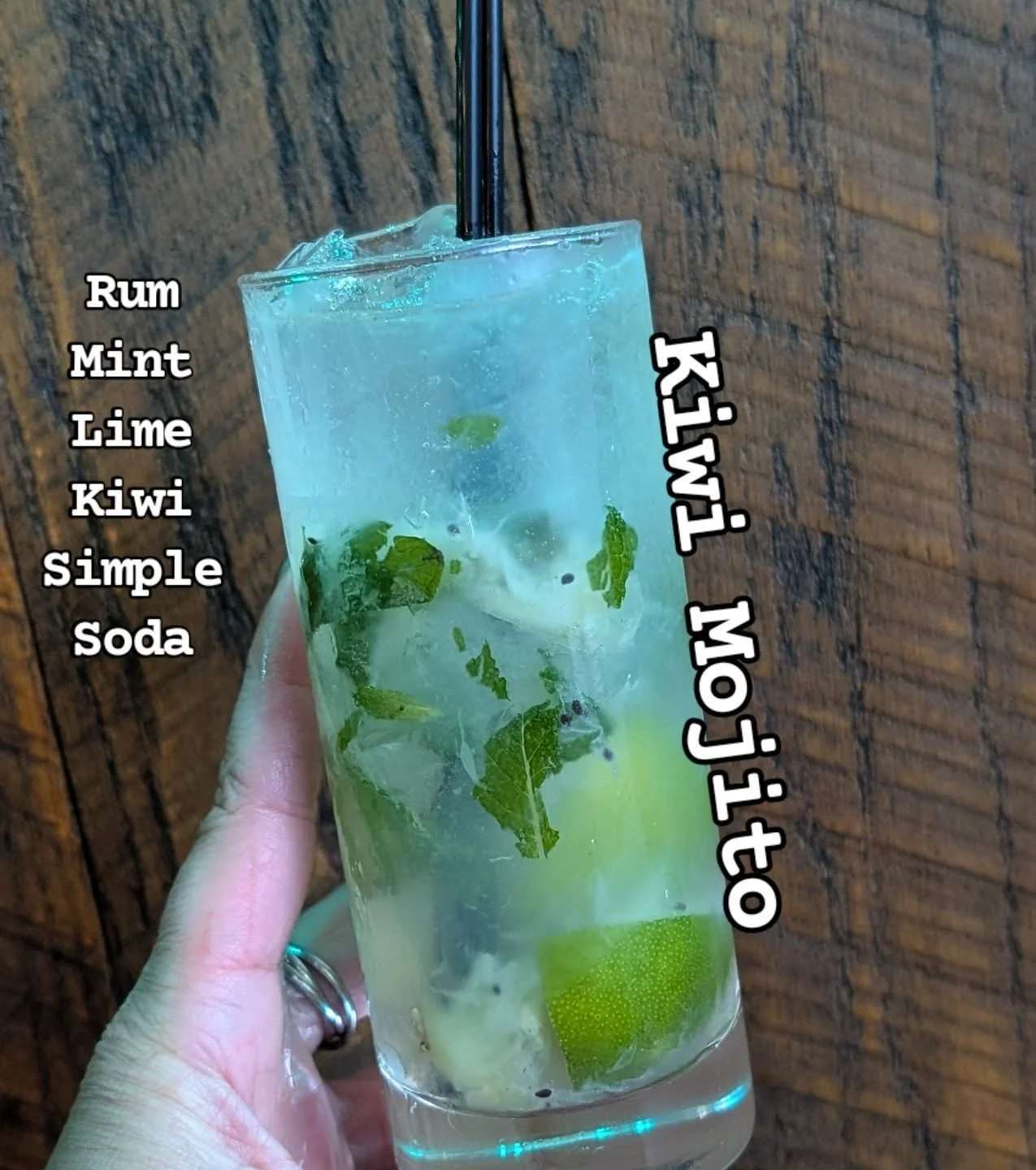 Fresh menu energy 🥝 Kiwi Mojito just landed... white rum, mint, fresh kiwi, fresh lime, simple syrup, and soda water. It's bright, it's crisp, it's exactly what you need right now to forget that the cold came back.