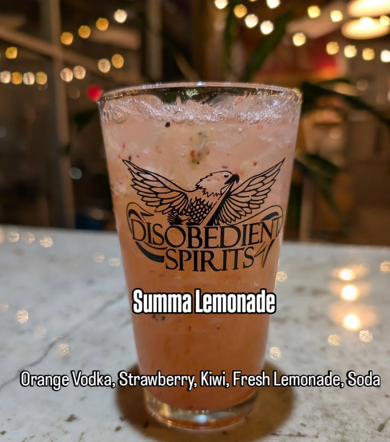 Summa Lemonade just landed and it's calling your name 🍋 Stop by the bar 4-10 today and pretend that summer is on its way on this rainy day. ☀️