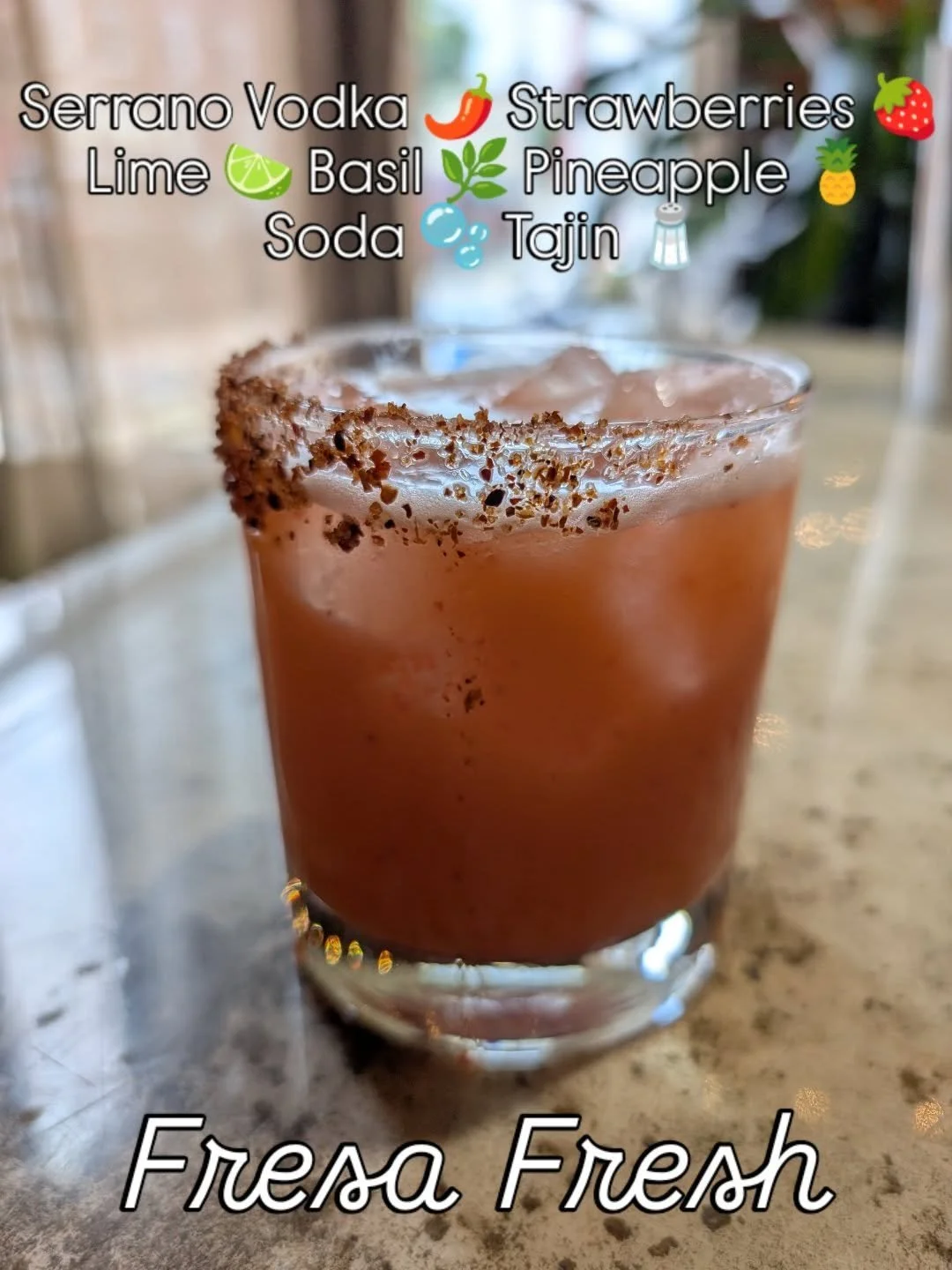 Last call for strawberry and kiwi season.  Fresa Fresh is leaving the menu soon. If you've been sleeping on it, this is your sign. Come say goodbye (or hello, no judgment).

Bar open Wednesday thru Saturday at 4 pm.