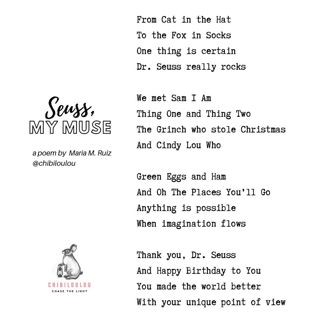 I don&rsquo;t write love poems, but when I do... it&rsquo;s for the one and only Dr. Seuss. 📚 

⁣I wrote this poem a few years ago, and it was read to students at my old elementary school (swipe to see video)! Thanks again for making this happen @ho