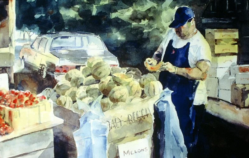 "Melon Man" - 14 x 21 inches - $350