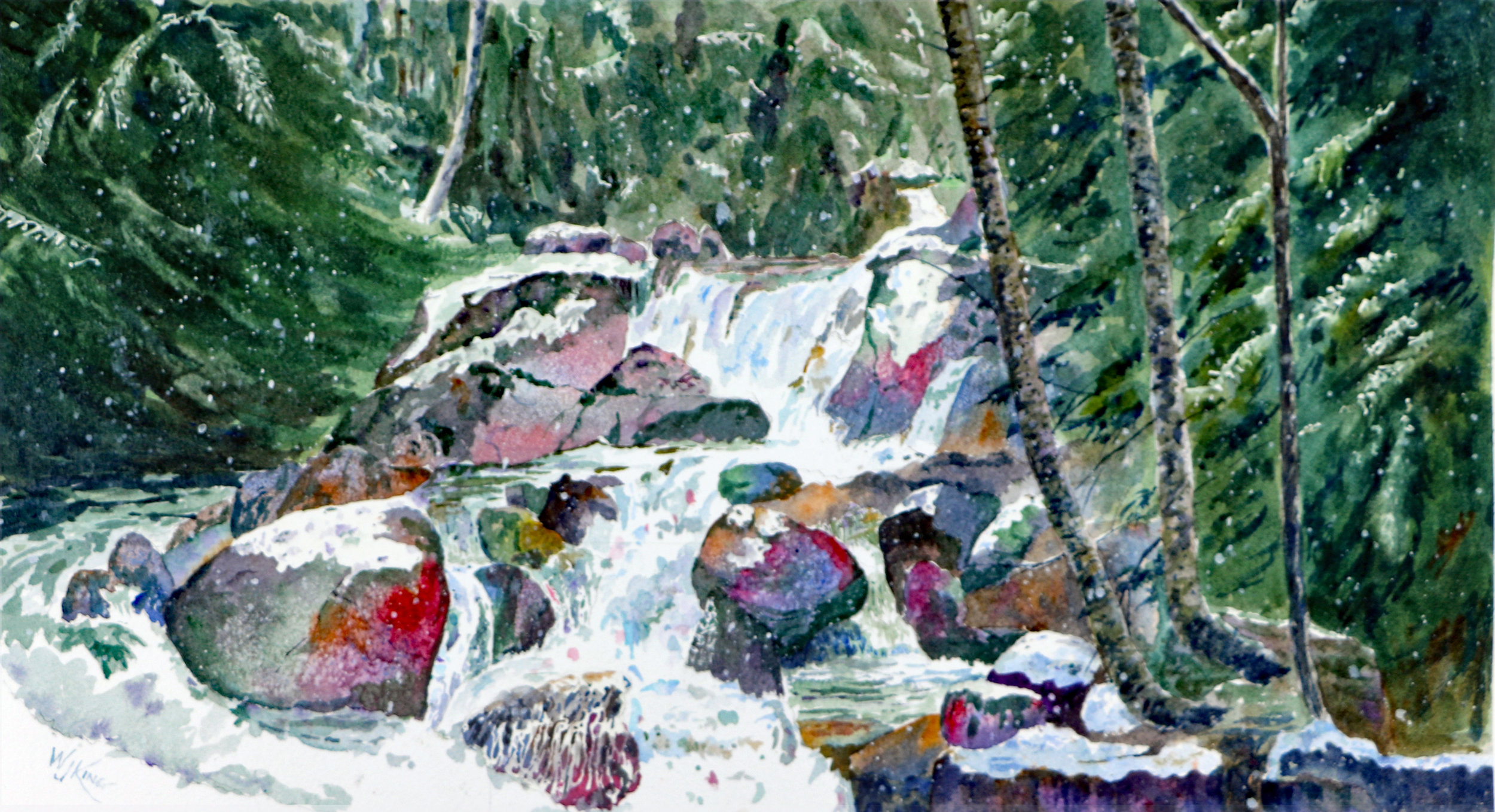 "Lake Annette Falls" - 13 x 19 inches - $300