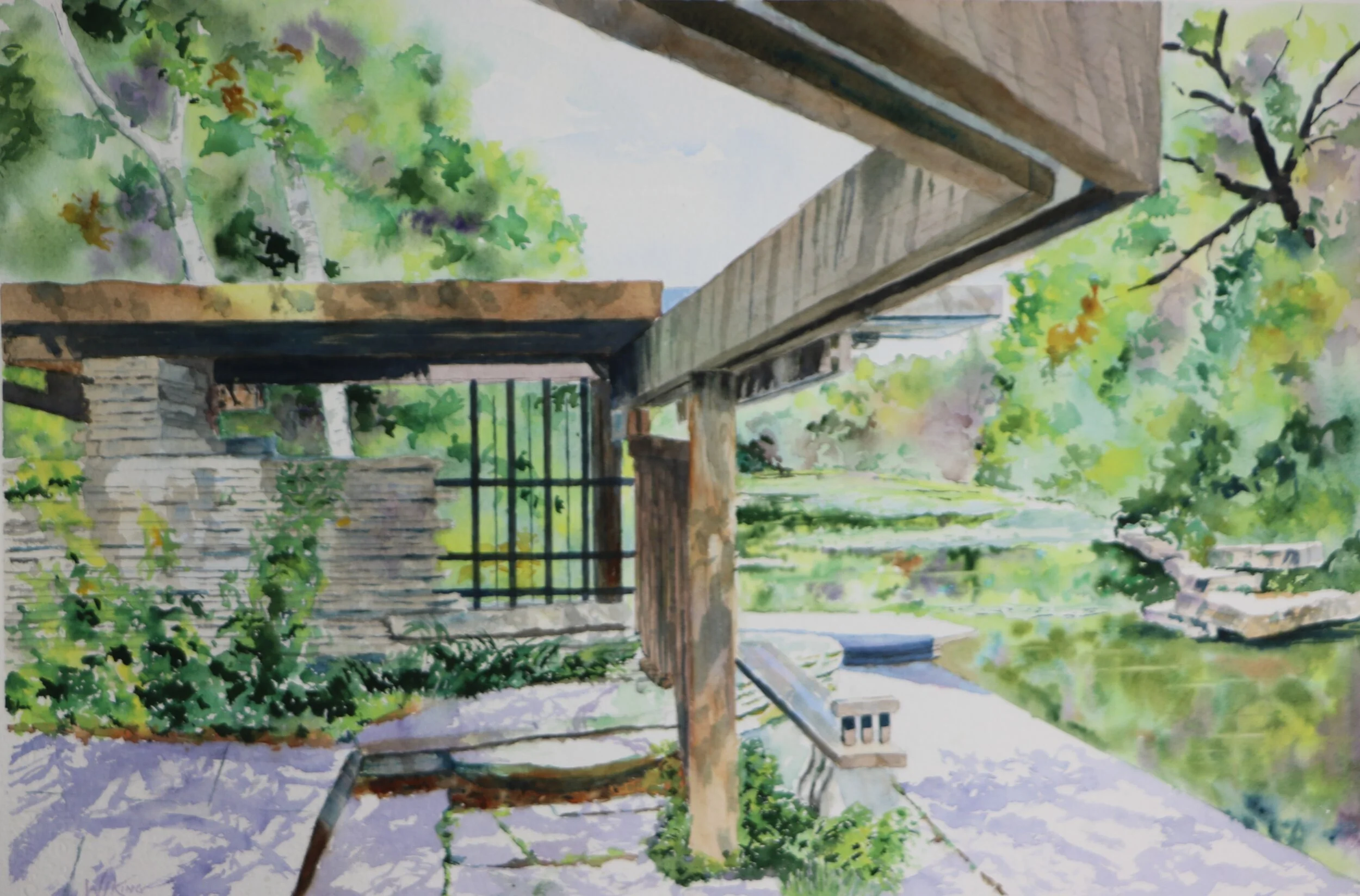 "Tranquility - Lily Pond Overlook" - 14 X 21 inches - $400