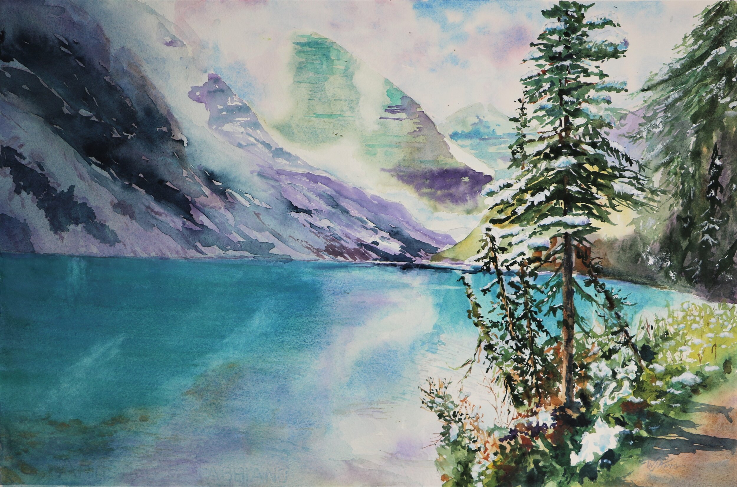 "Lake Louise Springtime" - 14 X 21 inches - $400
