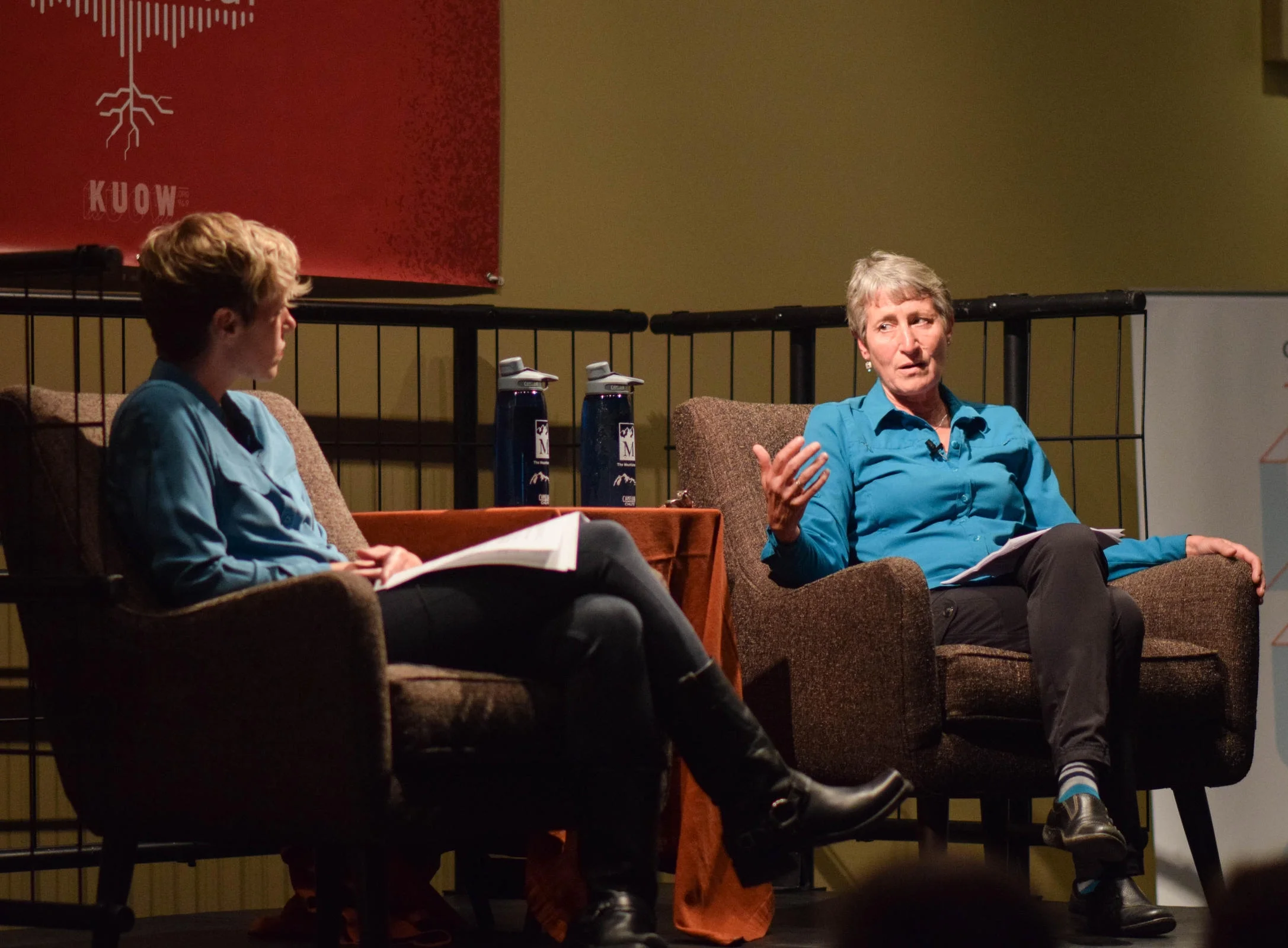 Interviewing Sally Jewell, former Interior Secretary under President Obama, before a live audience.