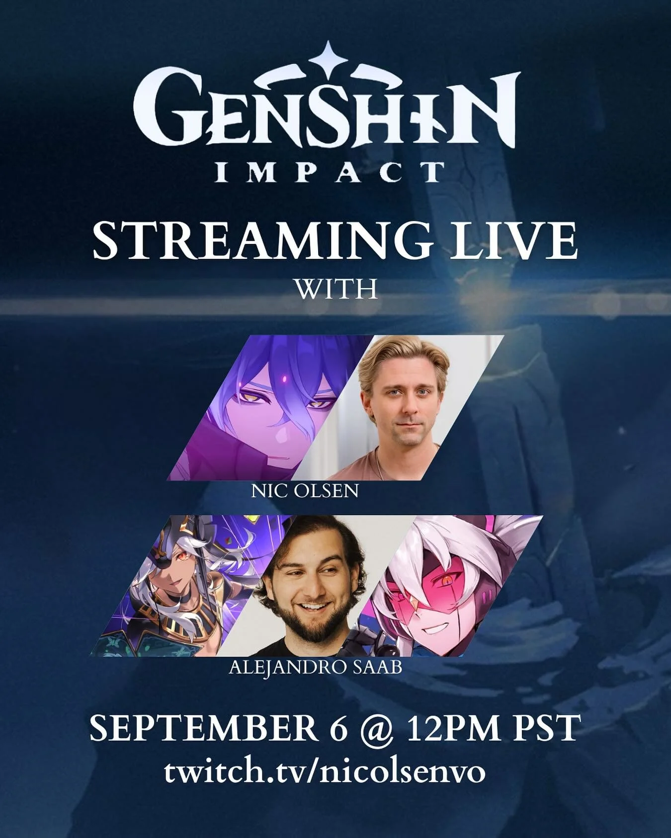 My first stream! Ale is gonna be showing me the ropes 💪🏻 come hang out! #genshin #genshinimpact #flins #nodkrai  #voiceover