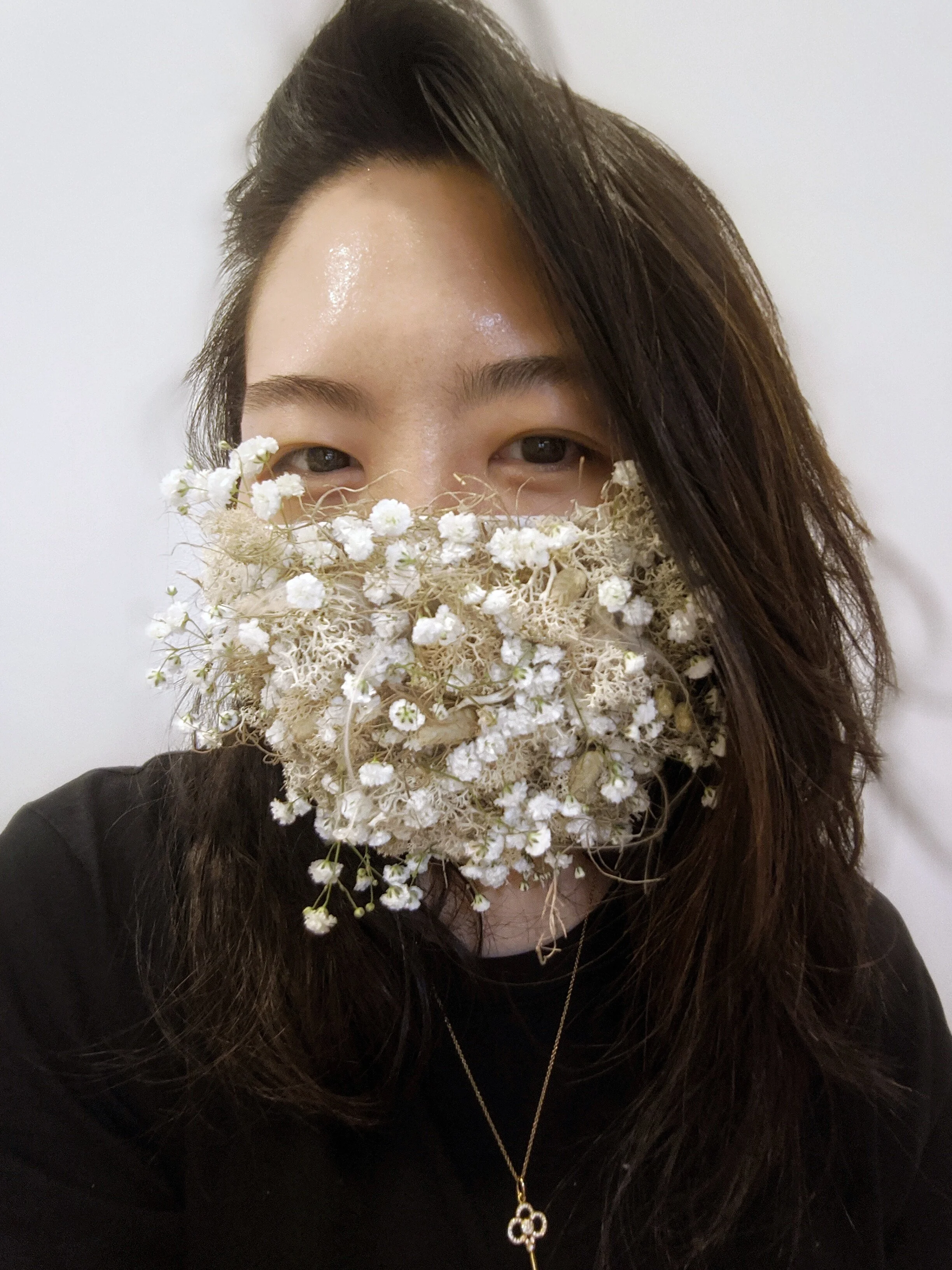 Flower Embroidered Mask