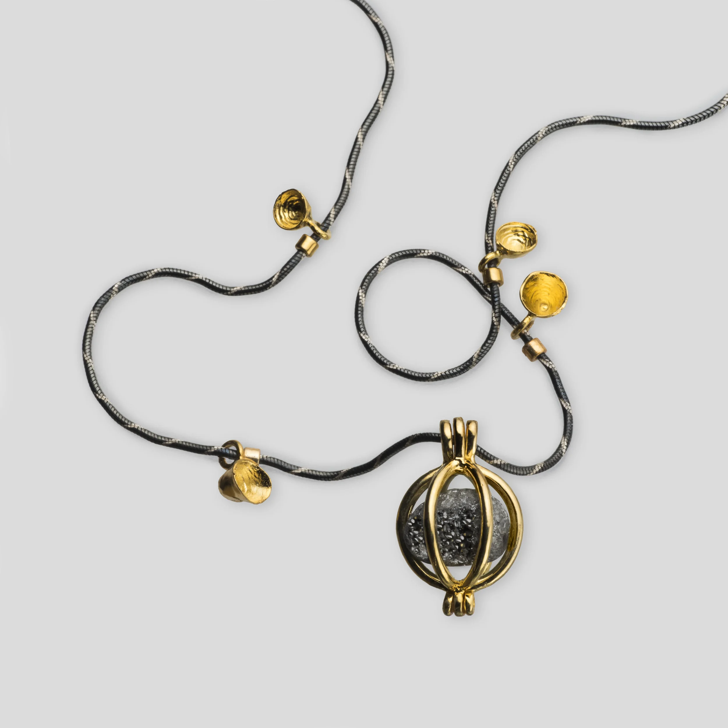 S-63 Light & Seascaspes "Cage" necklace 