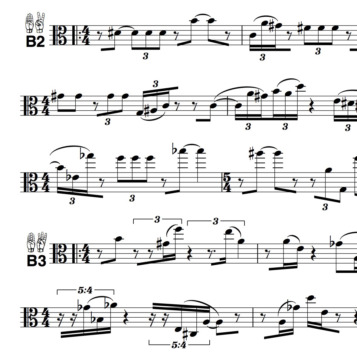 FRAGMENTS OF MODULES B2 AND B3 FOR VIOLA