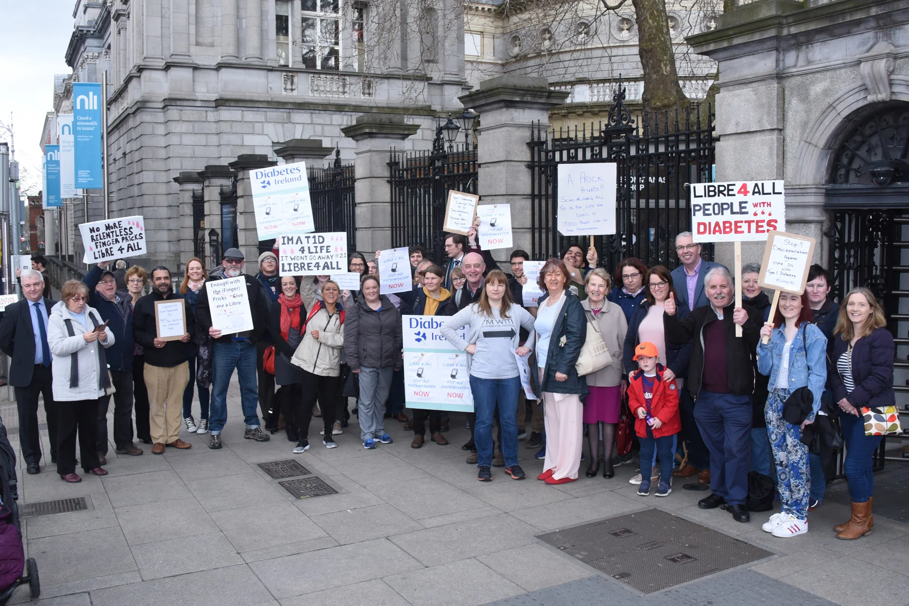 Members of the Diabetes in Ireland Facebook group attending the Libre4All Petition Presentation on 19th April 2018 Photo taken by David Coleman. Copyright.
