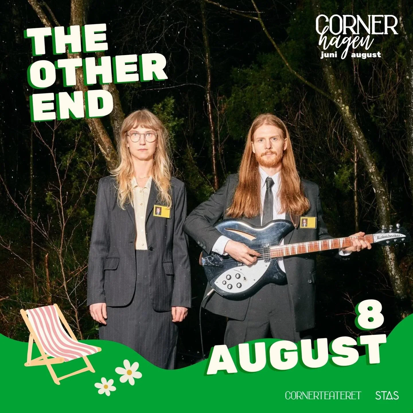 L&oslash;rdag 8. august spiller vi i Cornerhagen med bandet v&aring;rt, bare et dr&oslash;yt steinkast hjemmefra!! 🍦🏖️ Hva er vel bedre enn en sommerkonsert med utsikt mot Gyldenpris? ❤️&zwj;🔥