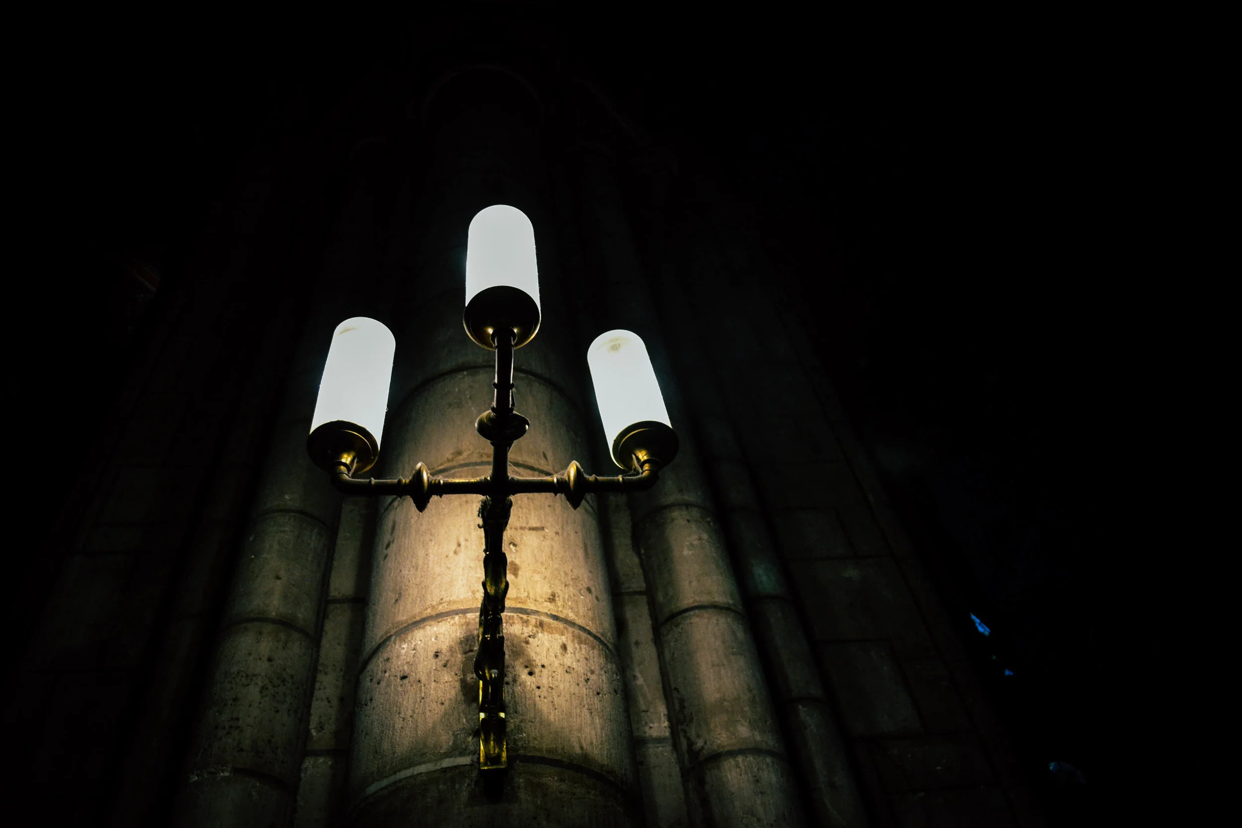 lights of notre-dame. paris. france.