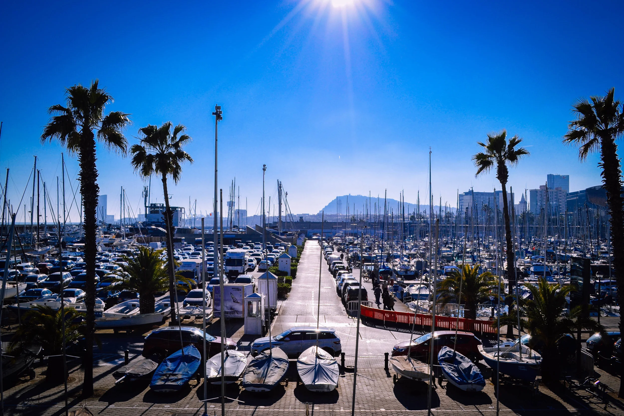 midday. port olimpic. barcelona. spain.