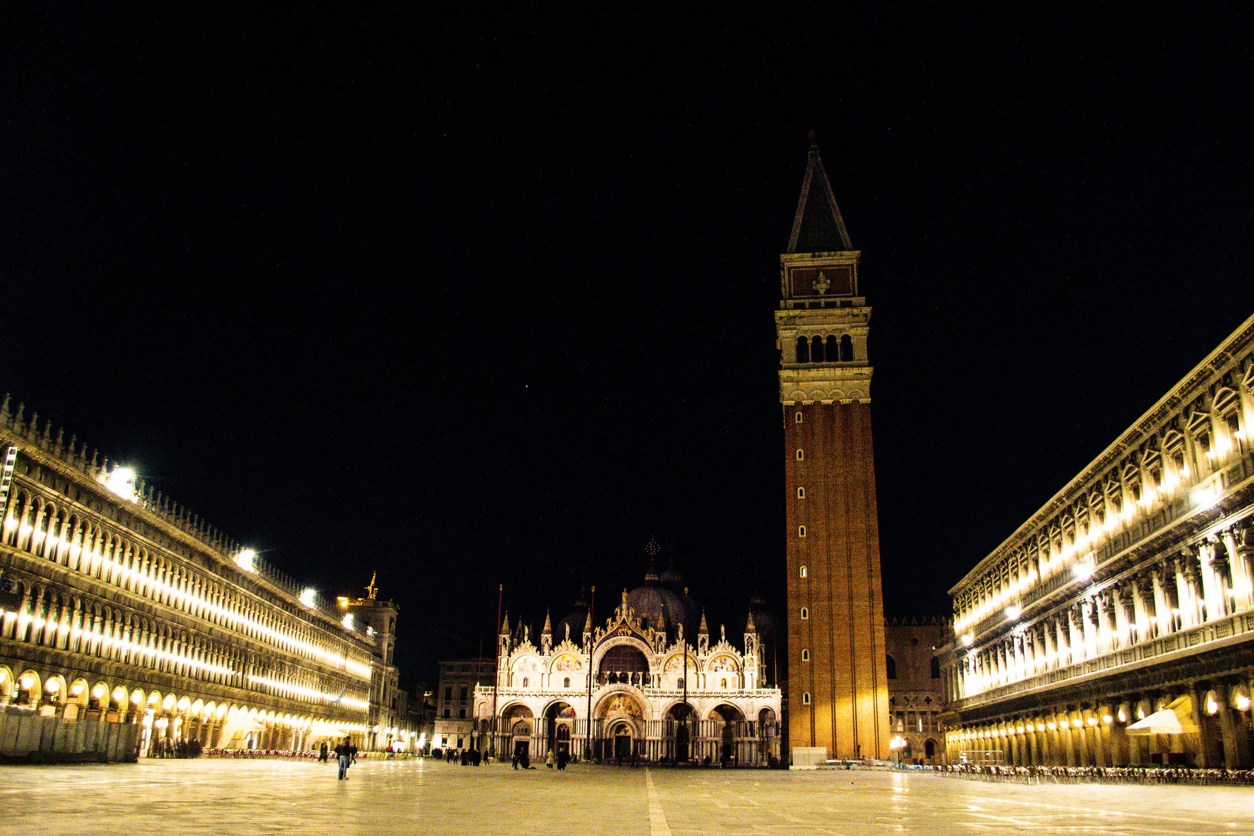 when crowd is gone. san marco square. venice.