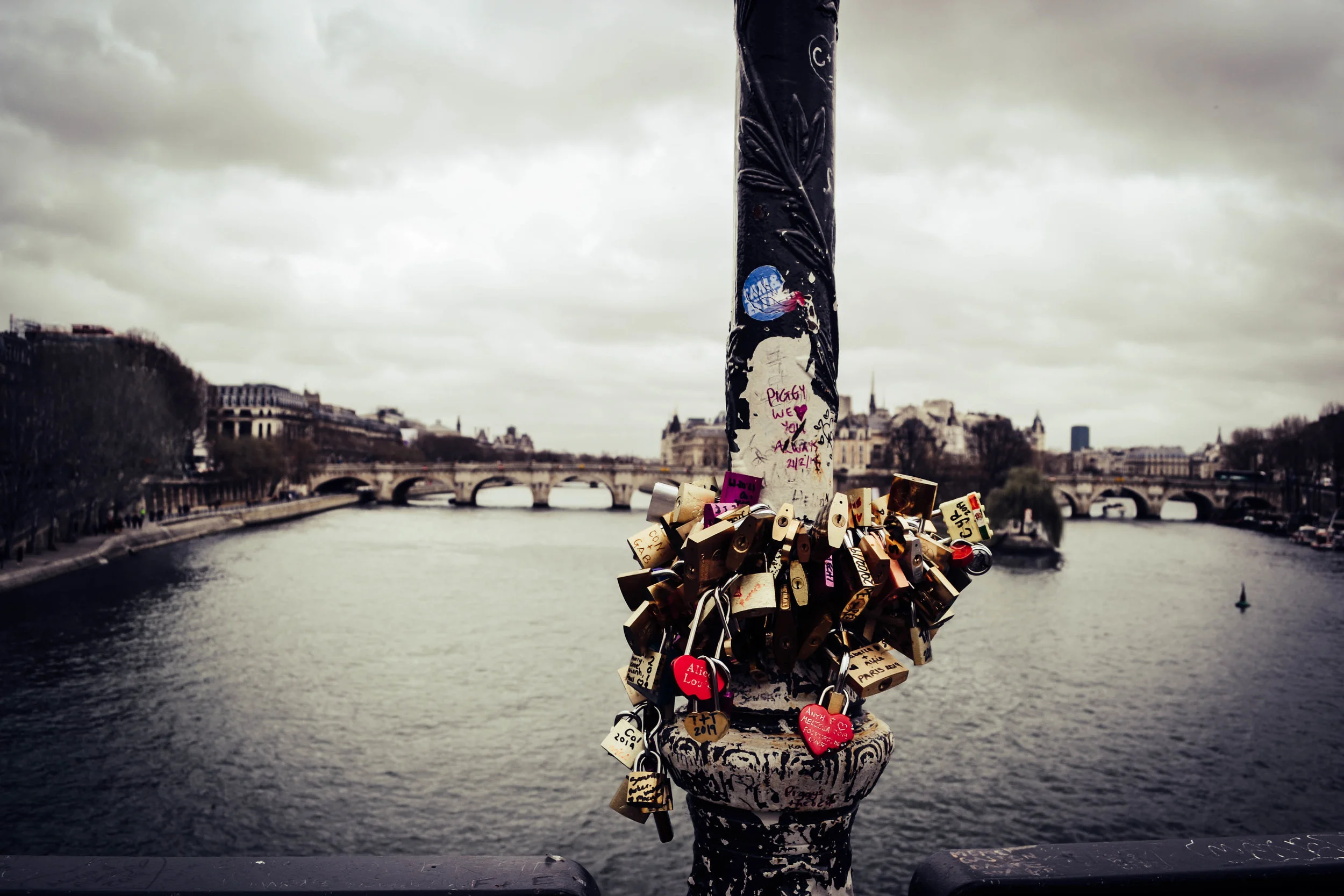 locked hearts. pont des arts. paris. france.