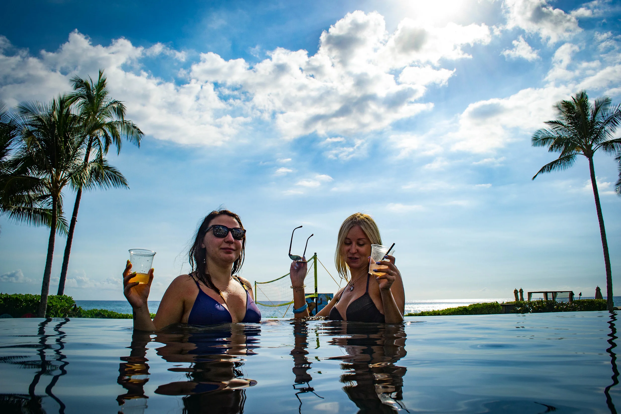 pool networking. hawaii. usa.