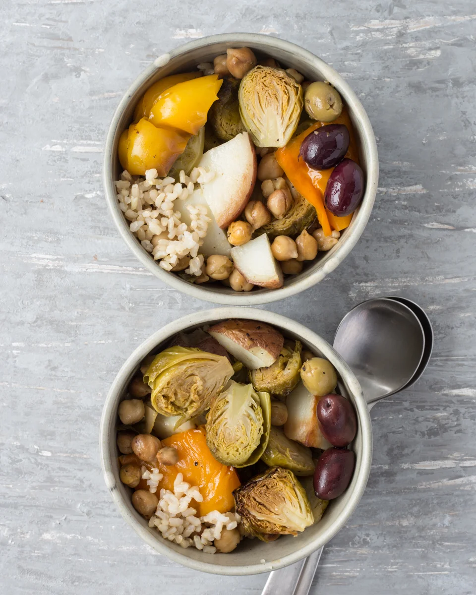 grain bowls with olives