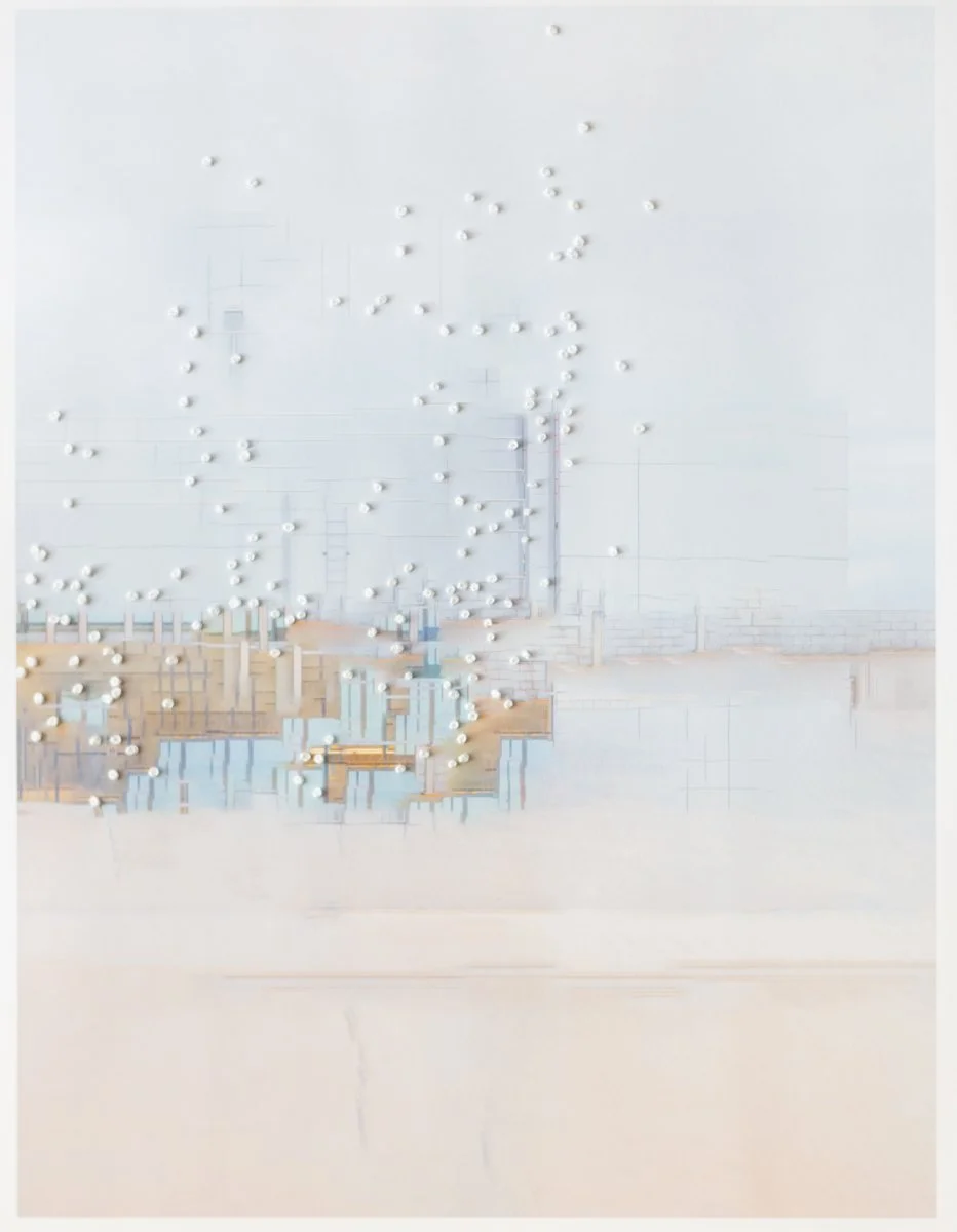 Pet Milk #04, 2025, inkjet and thread on paper, 11” x 8.5”