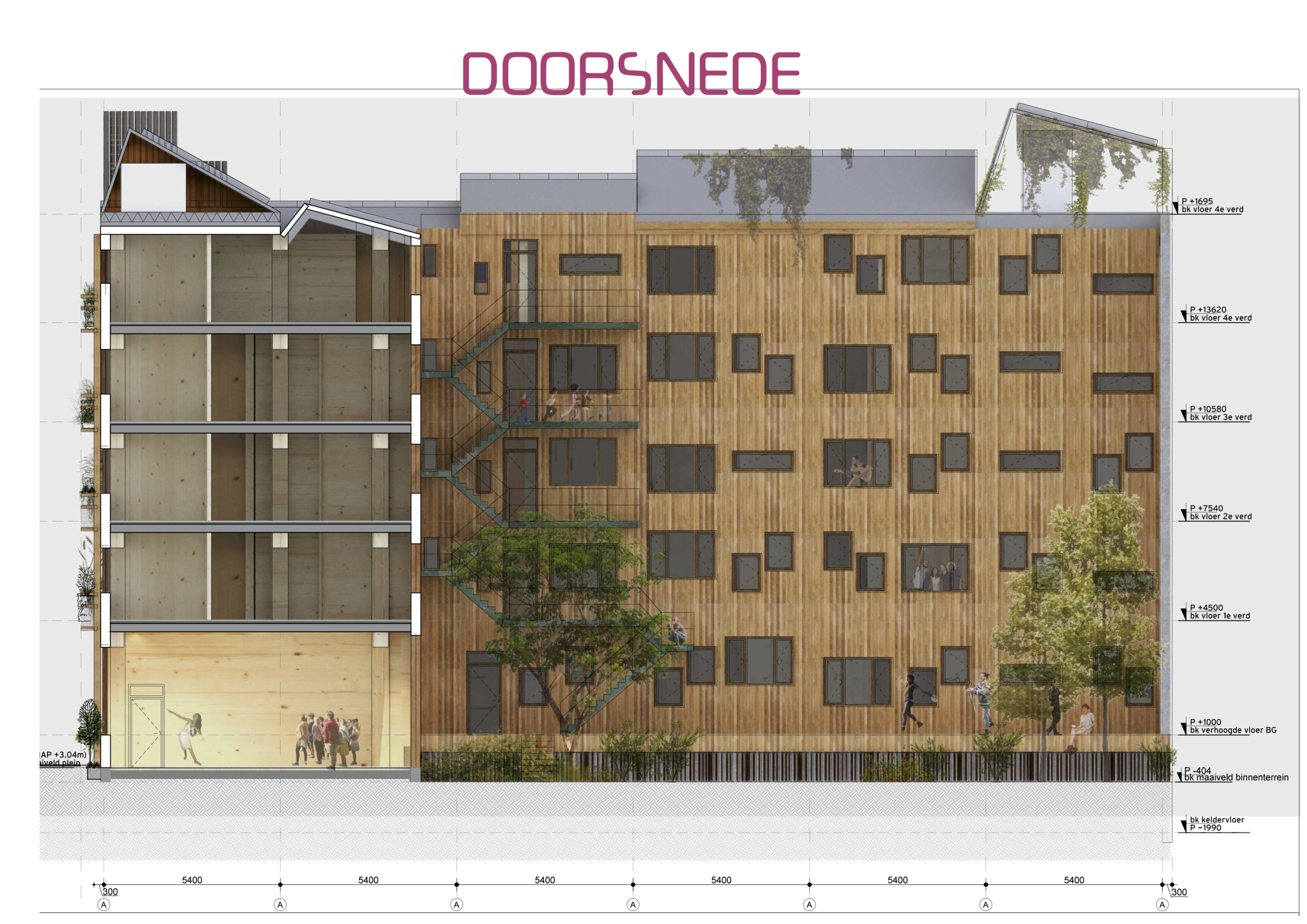 De achtergevel met brandtrap naar de tuin toe (c) Natrufied Architecture